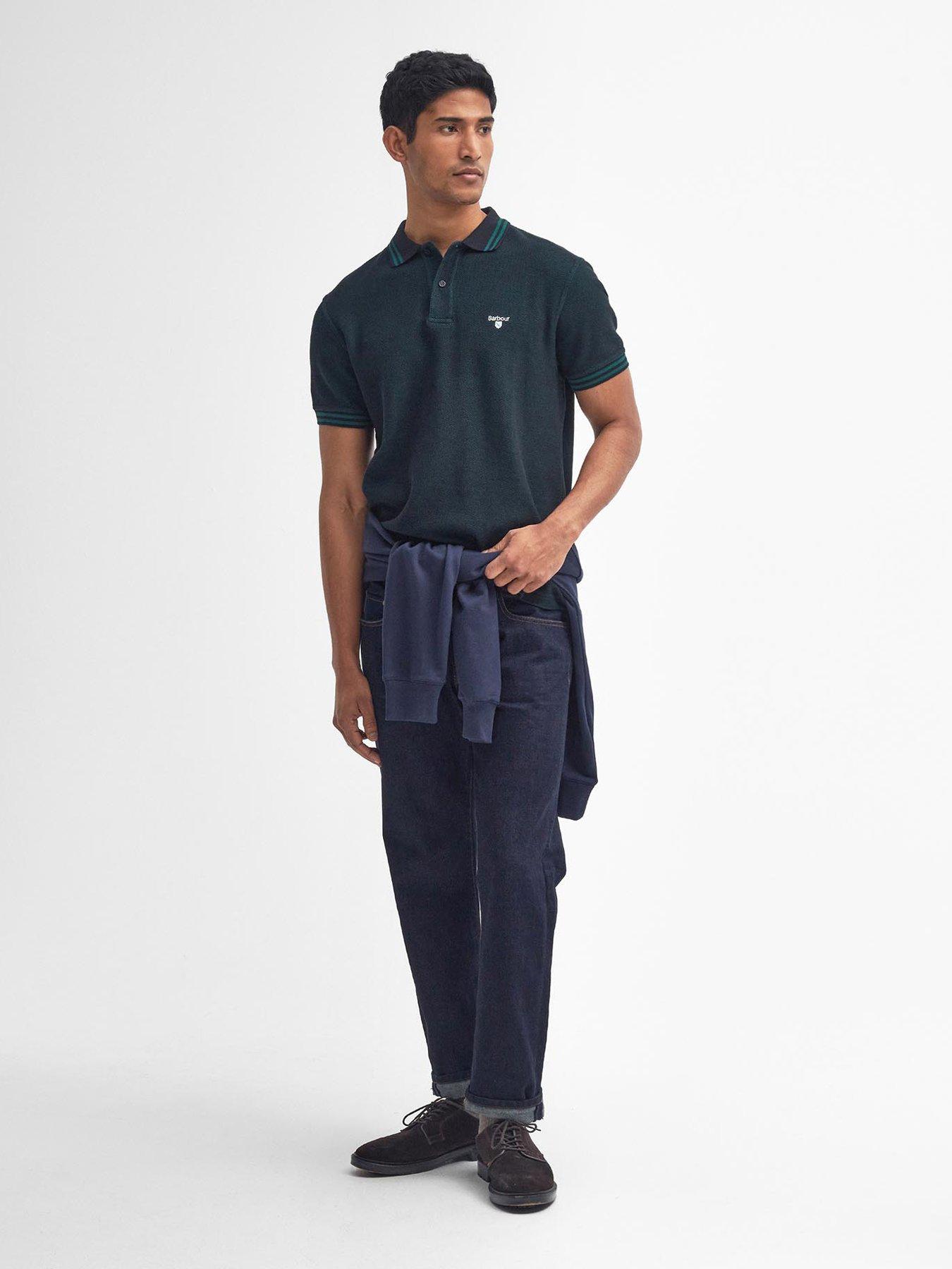 Image 3 of 6 of Barbour Haverton Tailored Tipped Polo Shirt - Dark Green