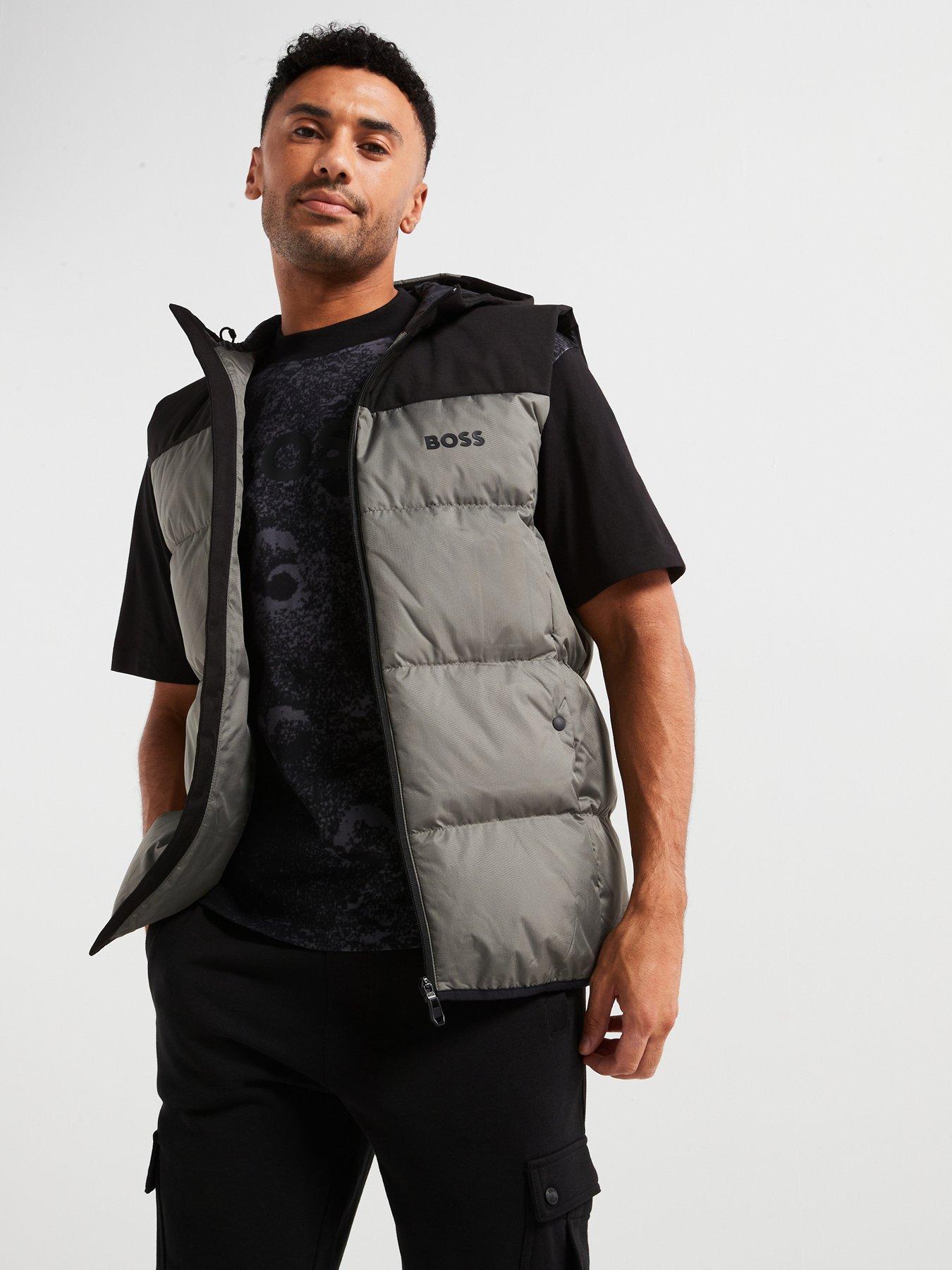 Image 1 of 6 of BOSS V Hamar 2 Contrast Panel Quilted Gilet - Grey
