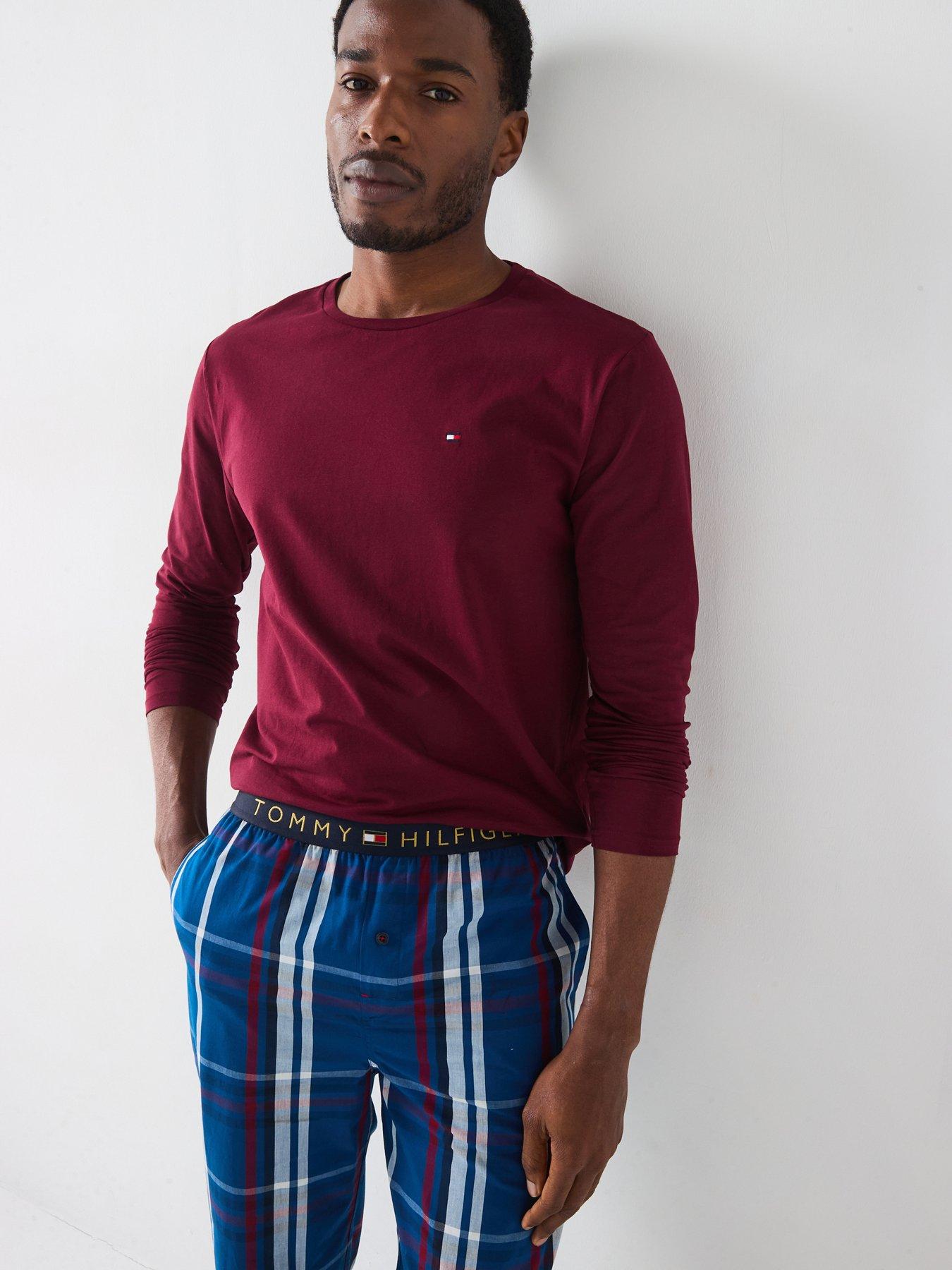 tommy-hilfiger-original-long-sleeve-top-amp-check-bottom-woven-pyjama-set-multi