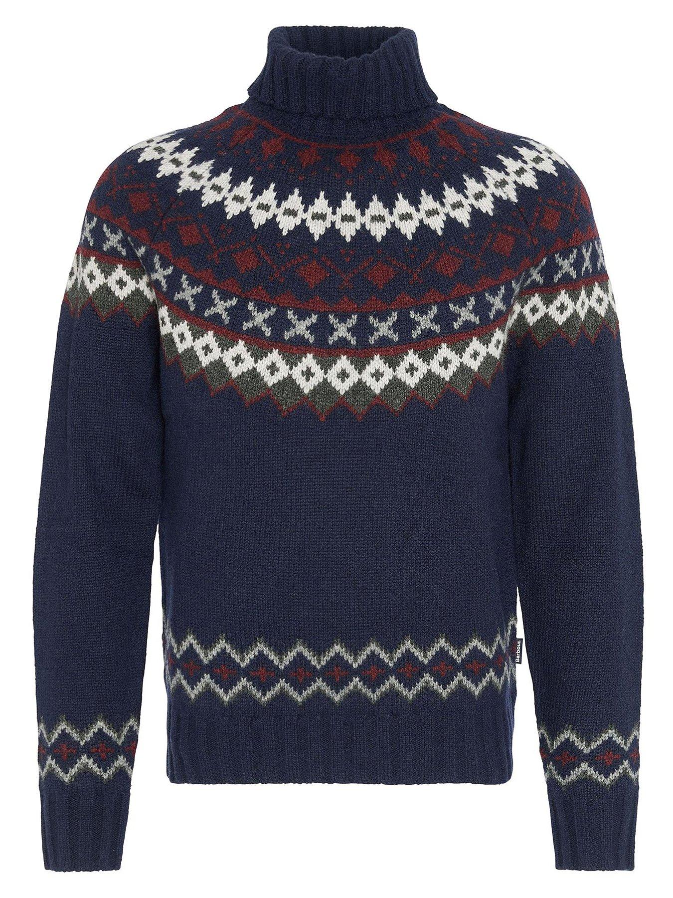 Barbour Roose Fairisle Rollneck Knitted Jumper Navy Littlewoods