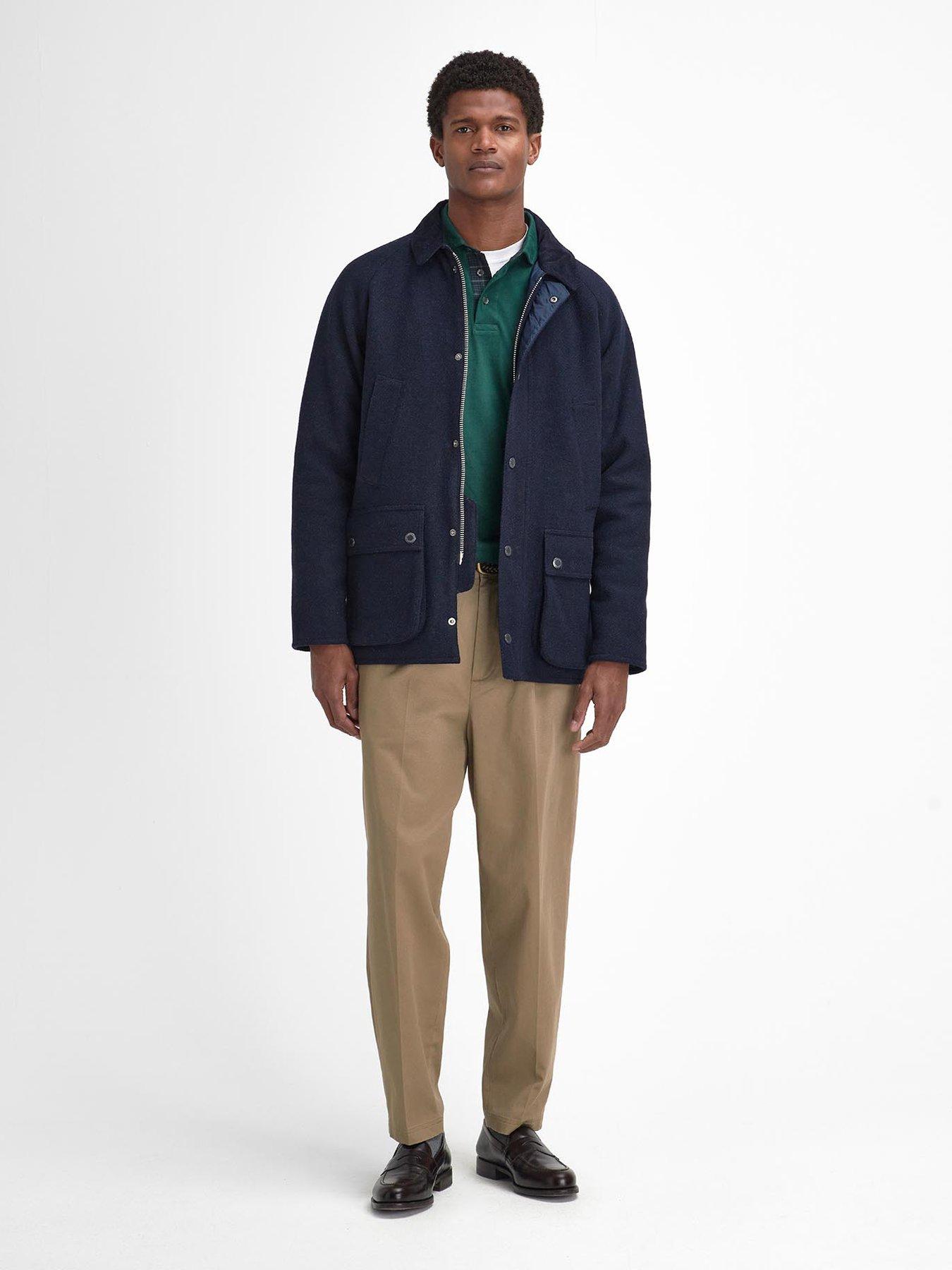 image of barbour-bedale-wool-jacket-navy
