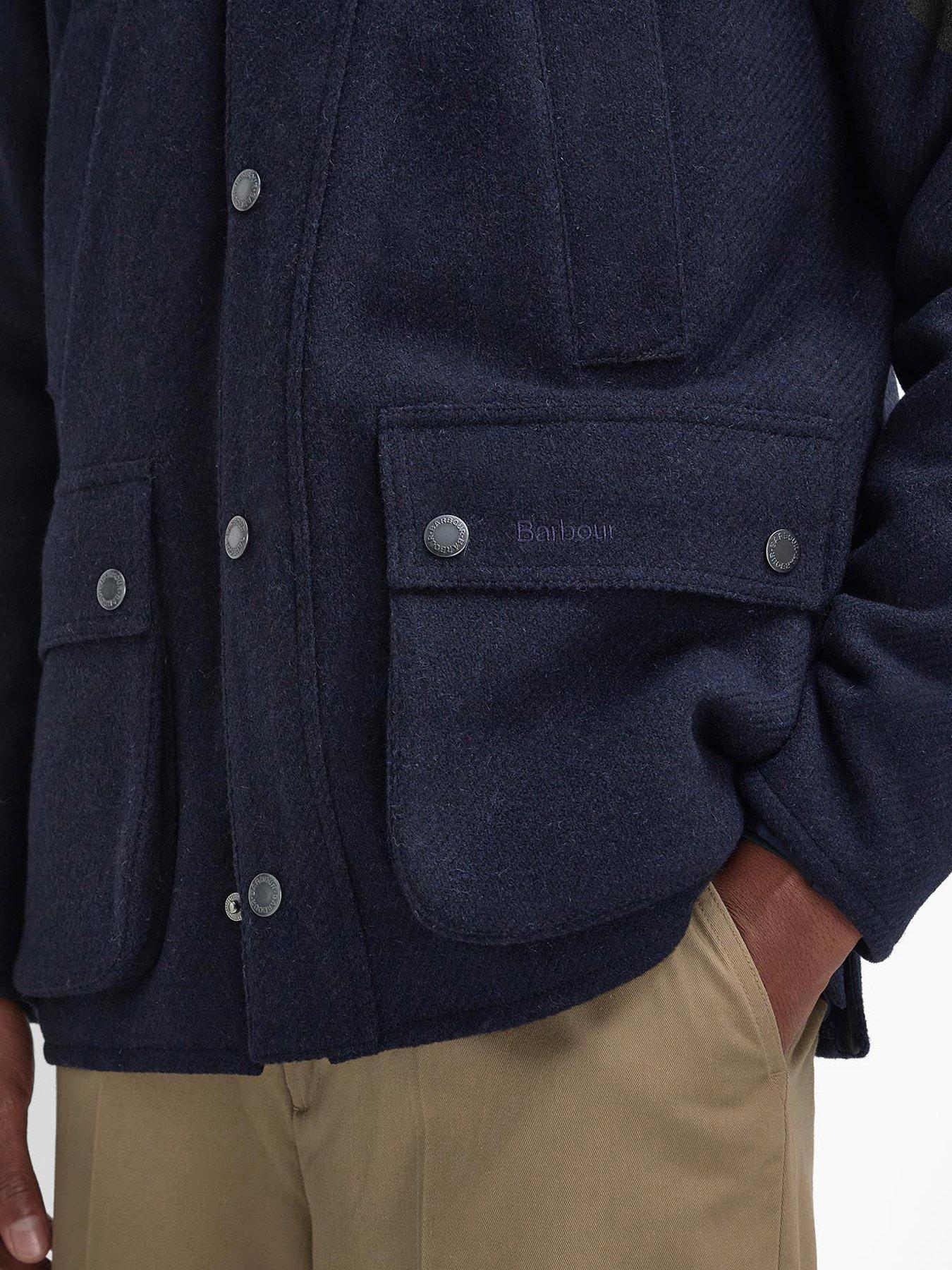  image of barbour-bedale-wool-jacket-navy