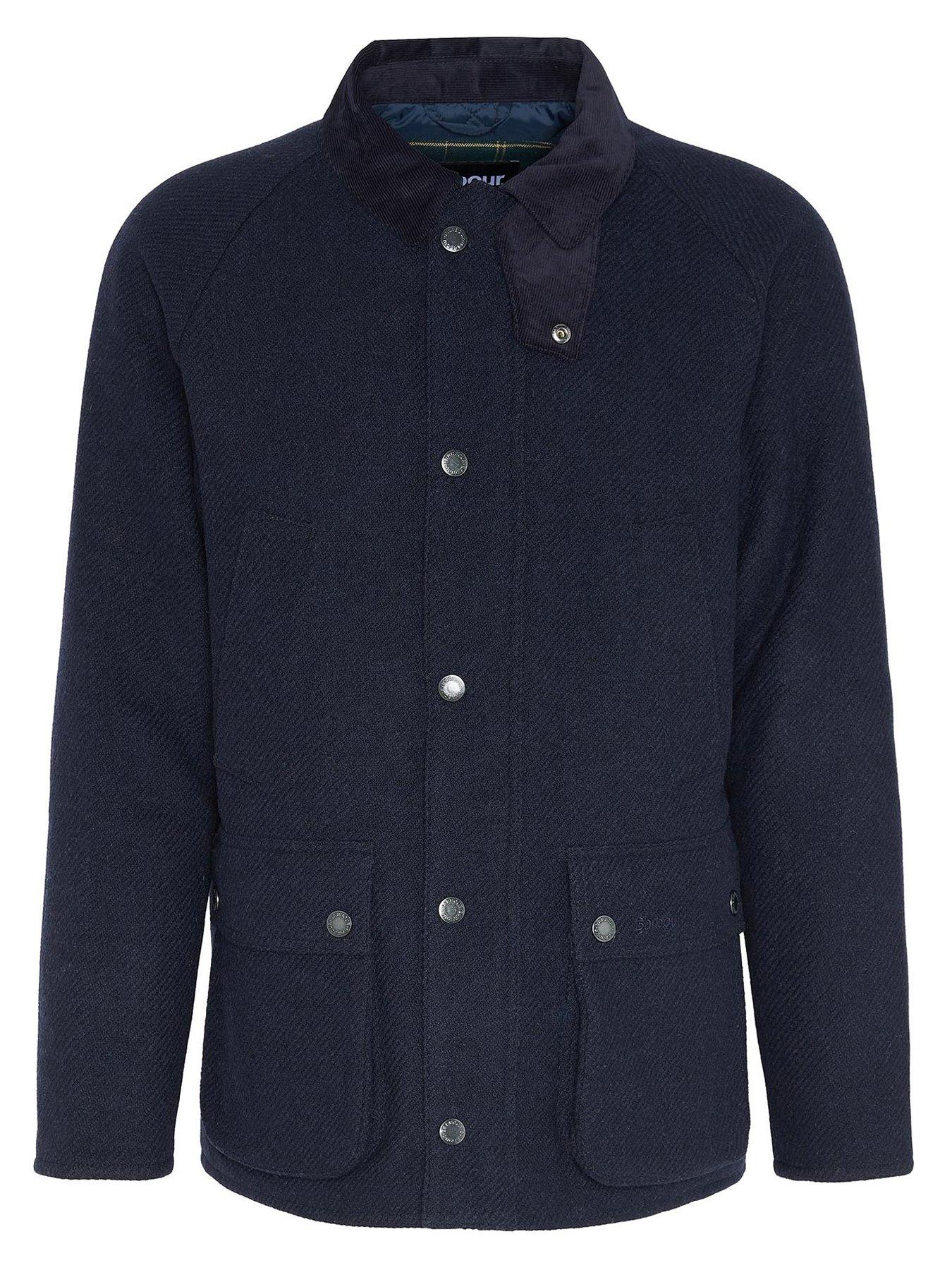  image of barbour-bedale-wool-jacket-navy