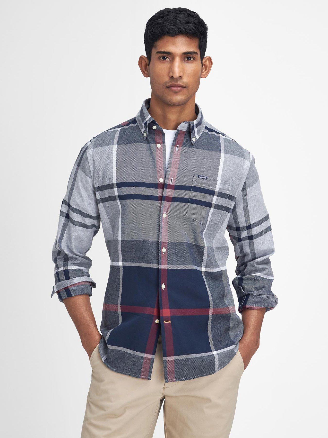 Image 1 of 5 of Barbour Long Sleeve Dunoon Tailored Tartan Shirt - Grey