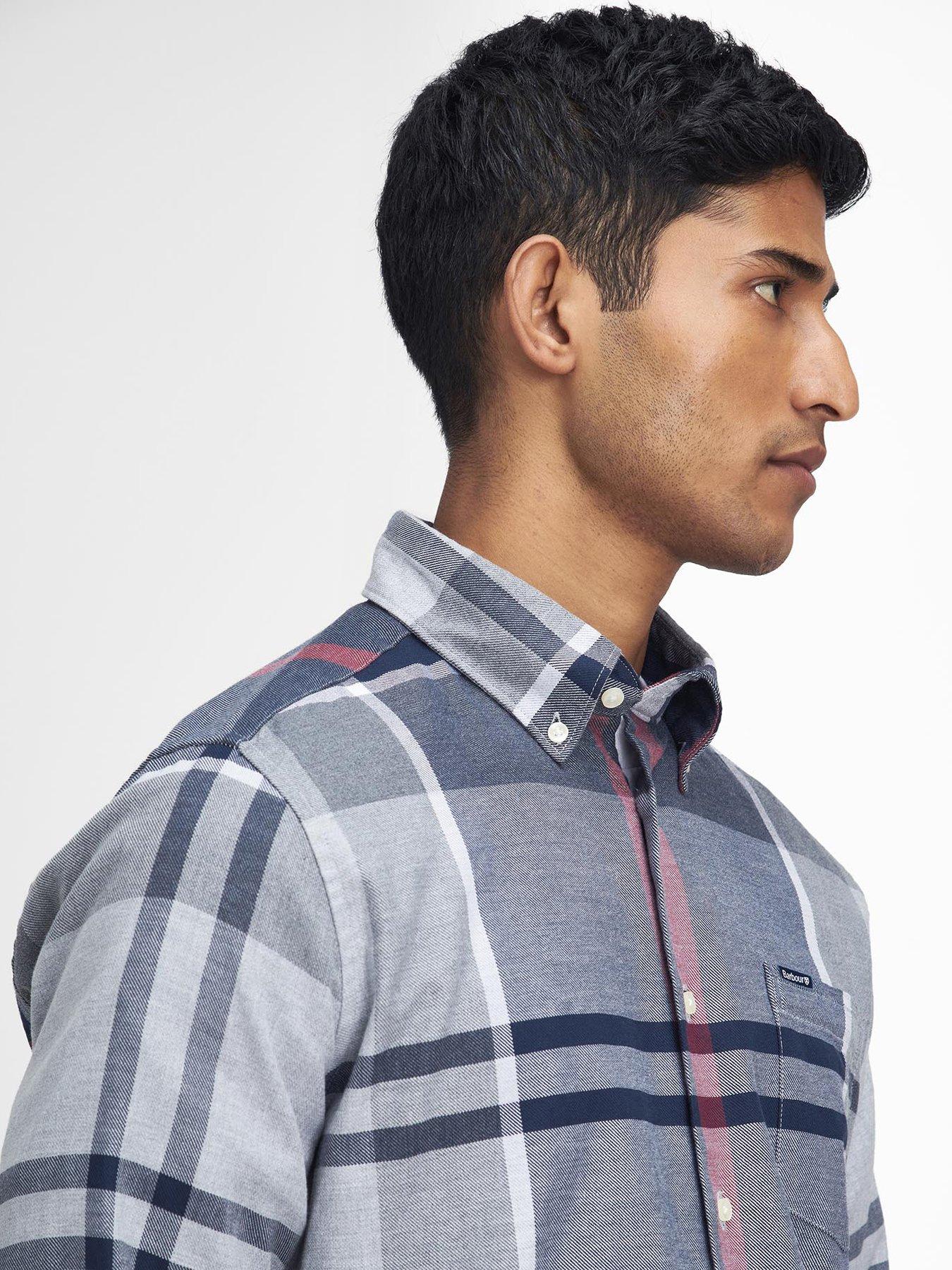 Image 4 of 5 of Barbour Long Sleeve Dunoon Tailored Tartan Shirt - Grey