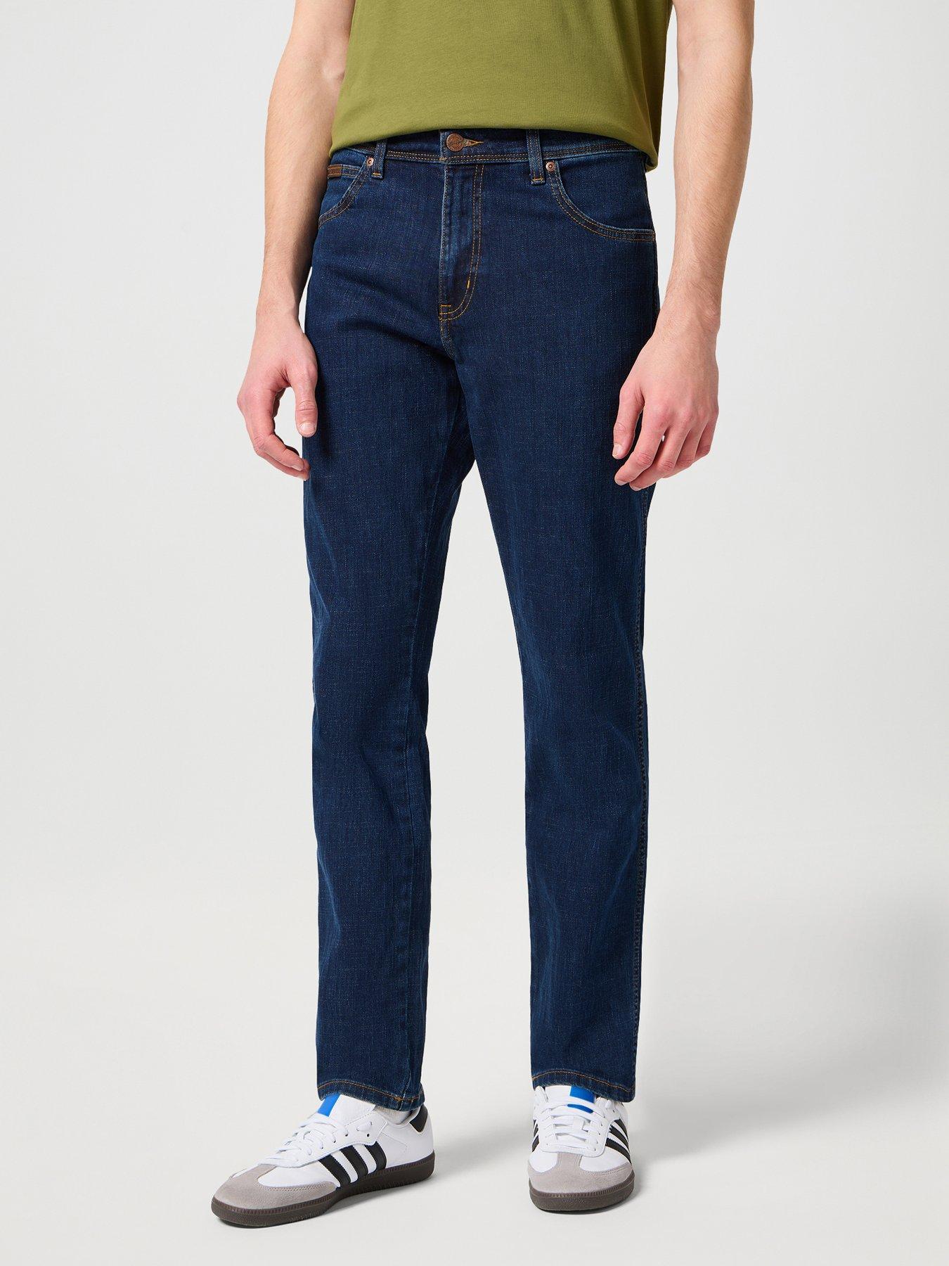 image of wrangler-texas-slim-fit-jeans-dark-blue