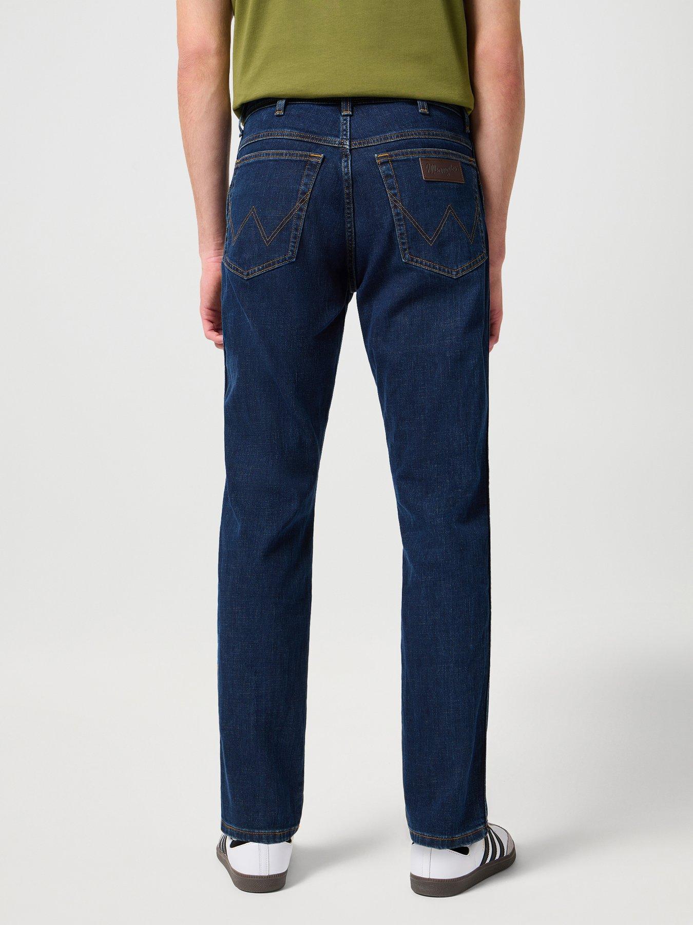  image of wrangler-texas-slim-fit-jeans-dark-blue