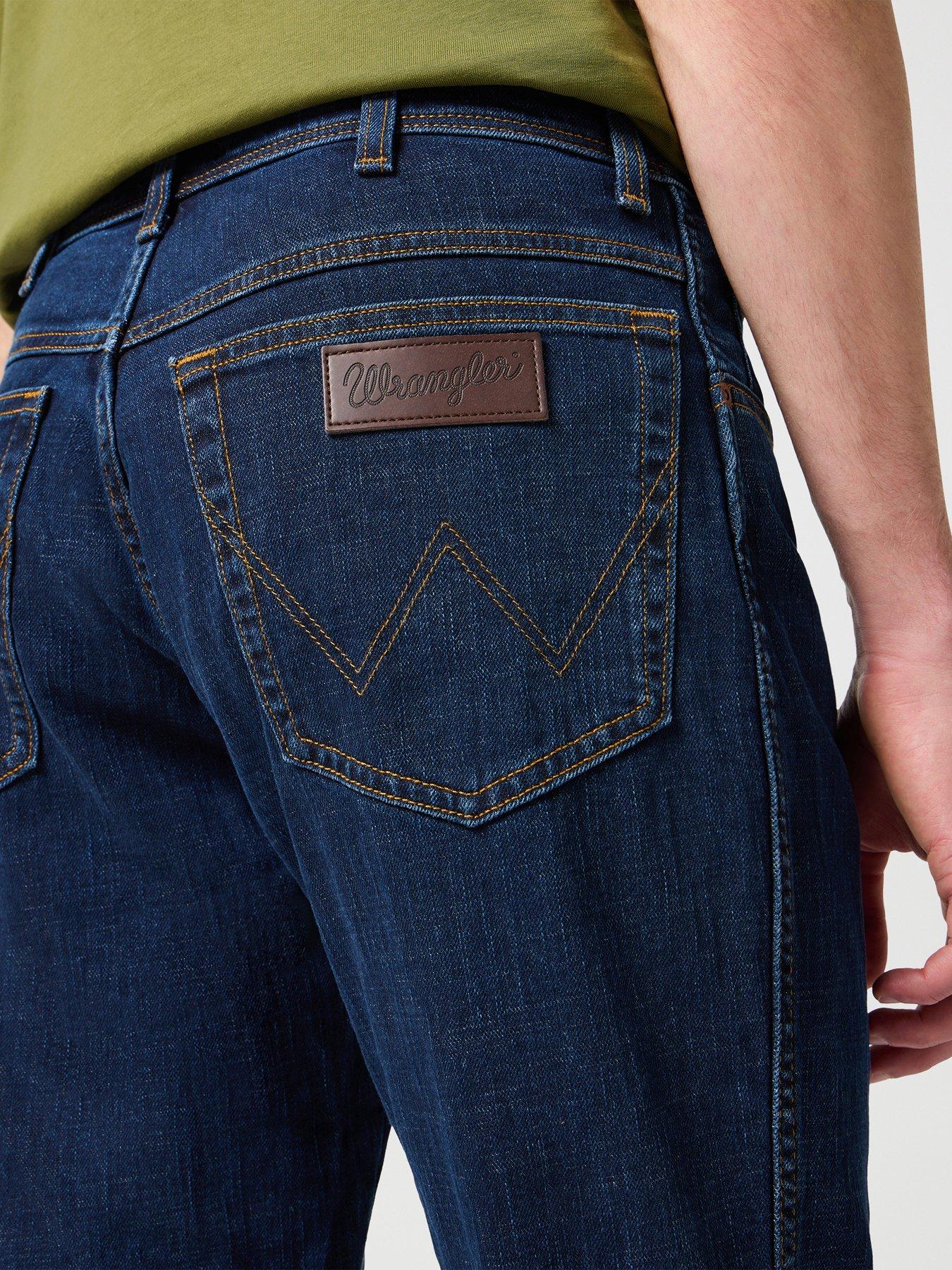  image of wrangler-texas-slim-fit-jeans-dark-blue