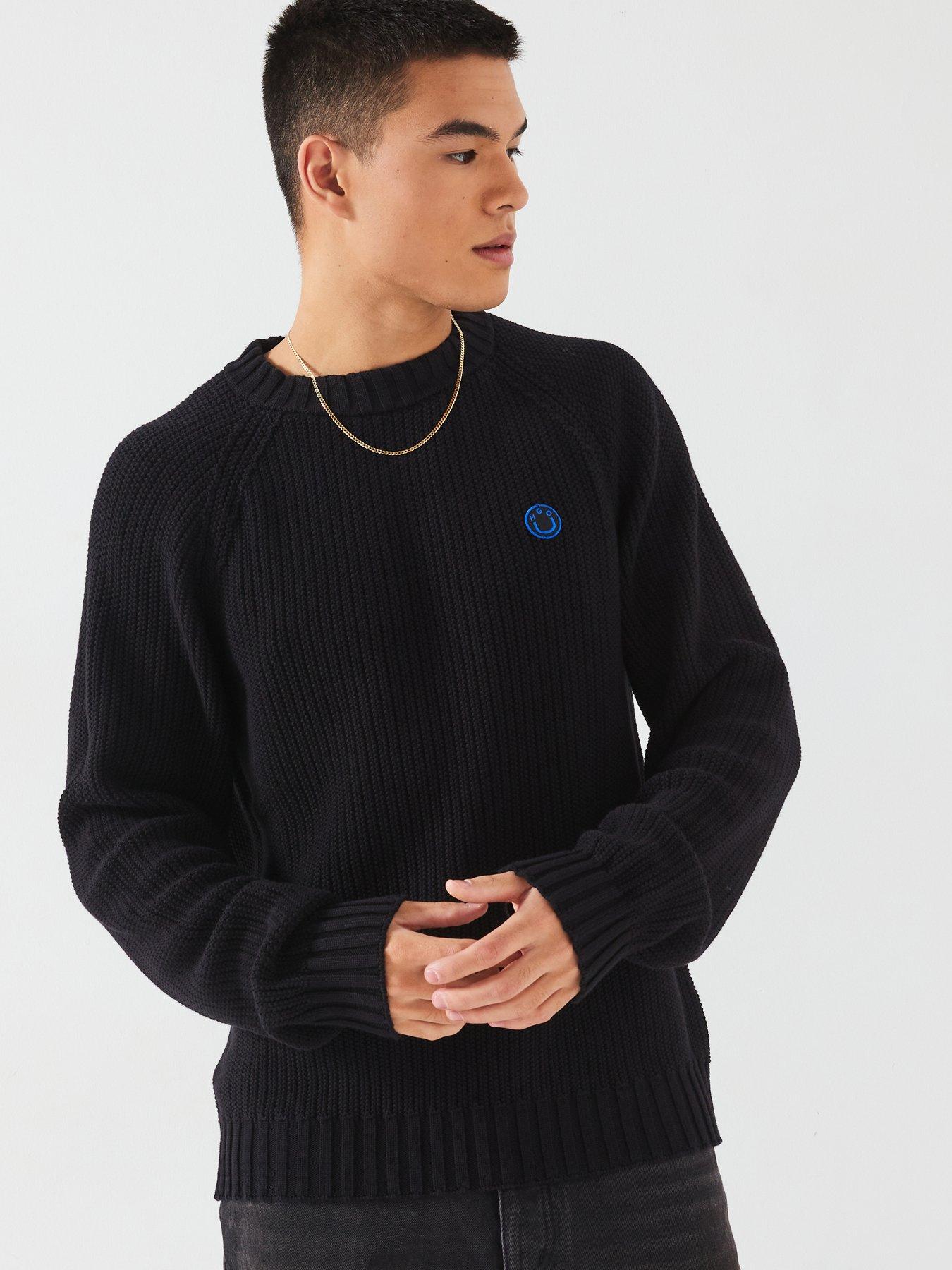 undefined BLUE Sonni Regular Fit Smiley Knitted Jumper- Black