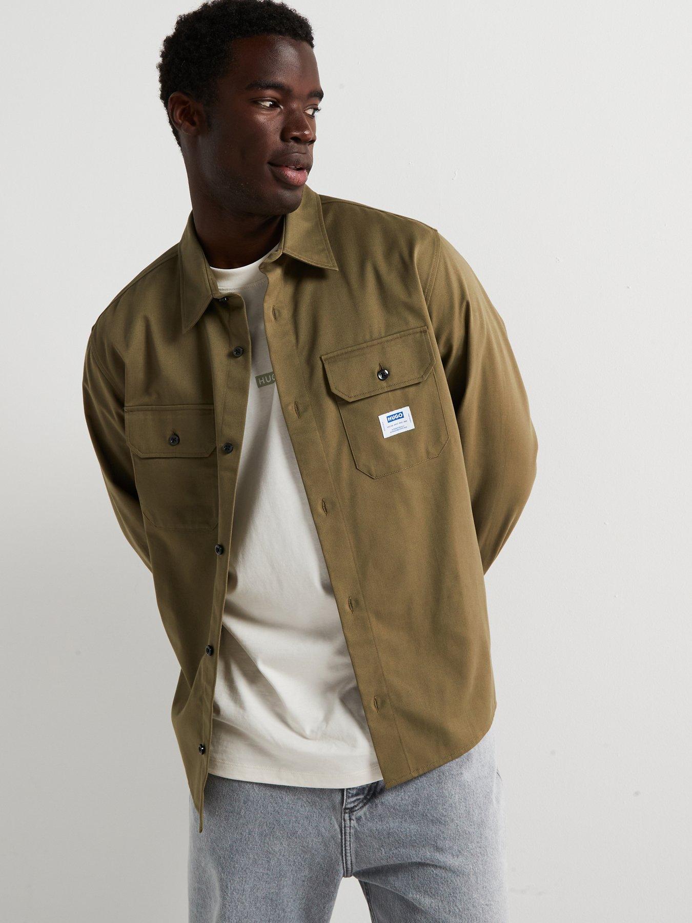 undefined BLUE Ekynone Loose Fit Double Pocket Long Sleeve Shirt - Khaki