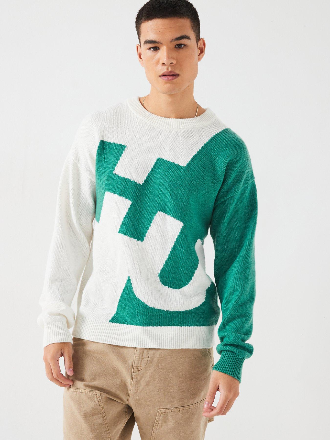 undefined BLUE Souso Abstract Logo Knitted Jumper - Green
