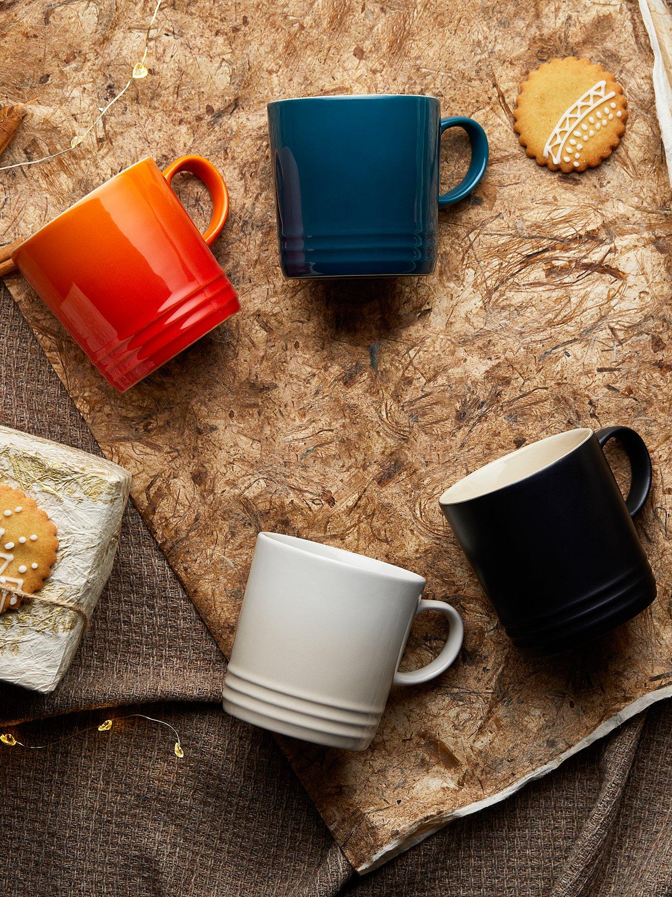  image of le-creuset-set-of-4-stoneware-mugs-in-satin-black