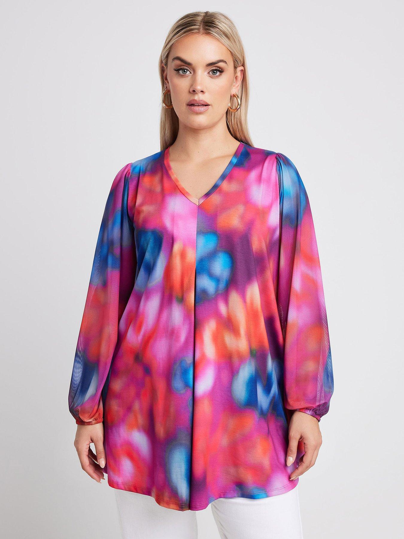 undefined Mesh Balloon Sleeve Swing Top