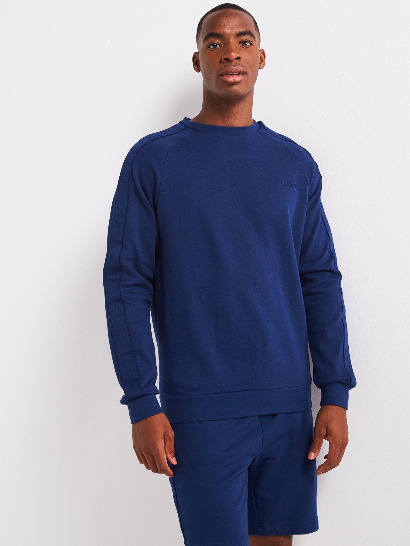 hugo-tonal-logo-loungewear-crew-sweat-dark-blue