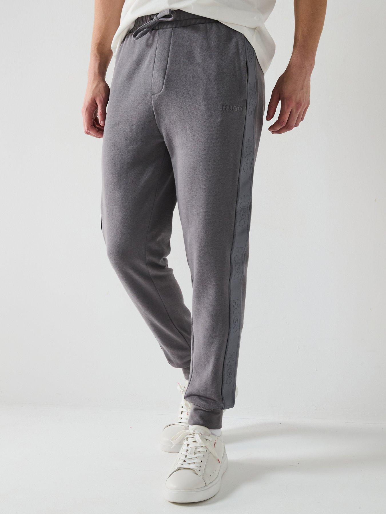 undefined Tonal Logo Cuff Loungewear Pants - Grey