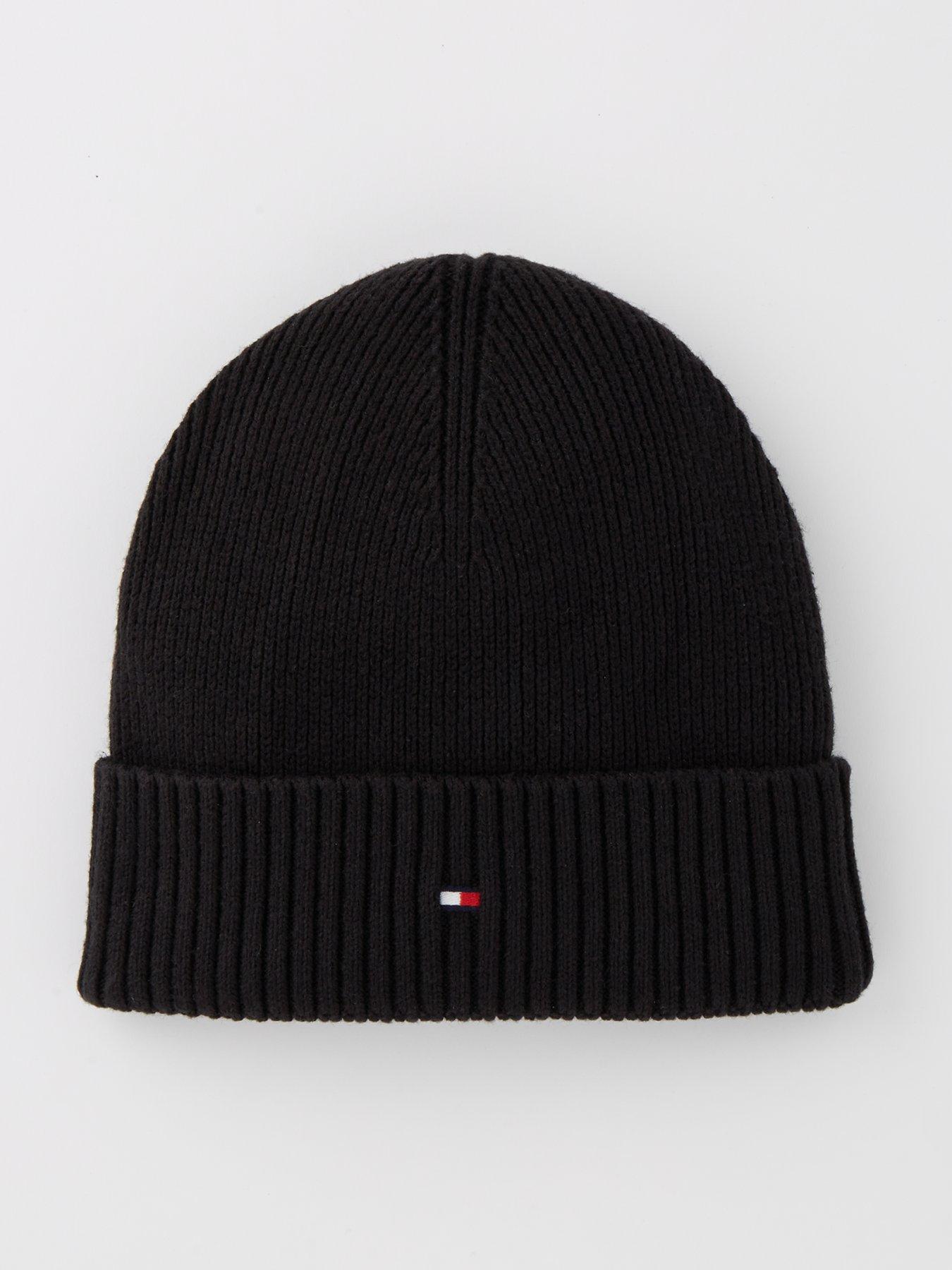 undefined Pima Cotton Flag Beanie - Black
