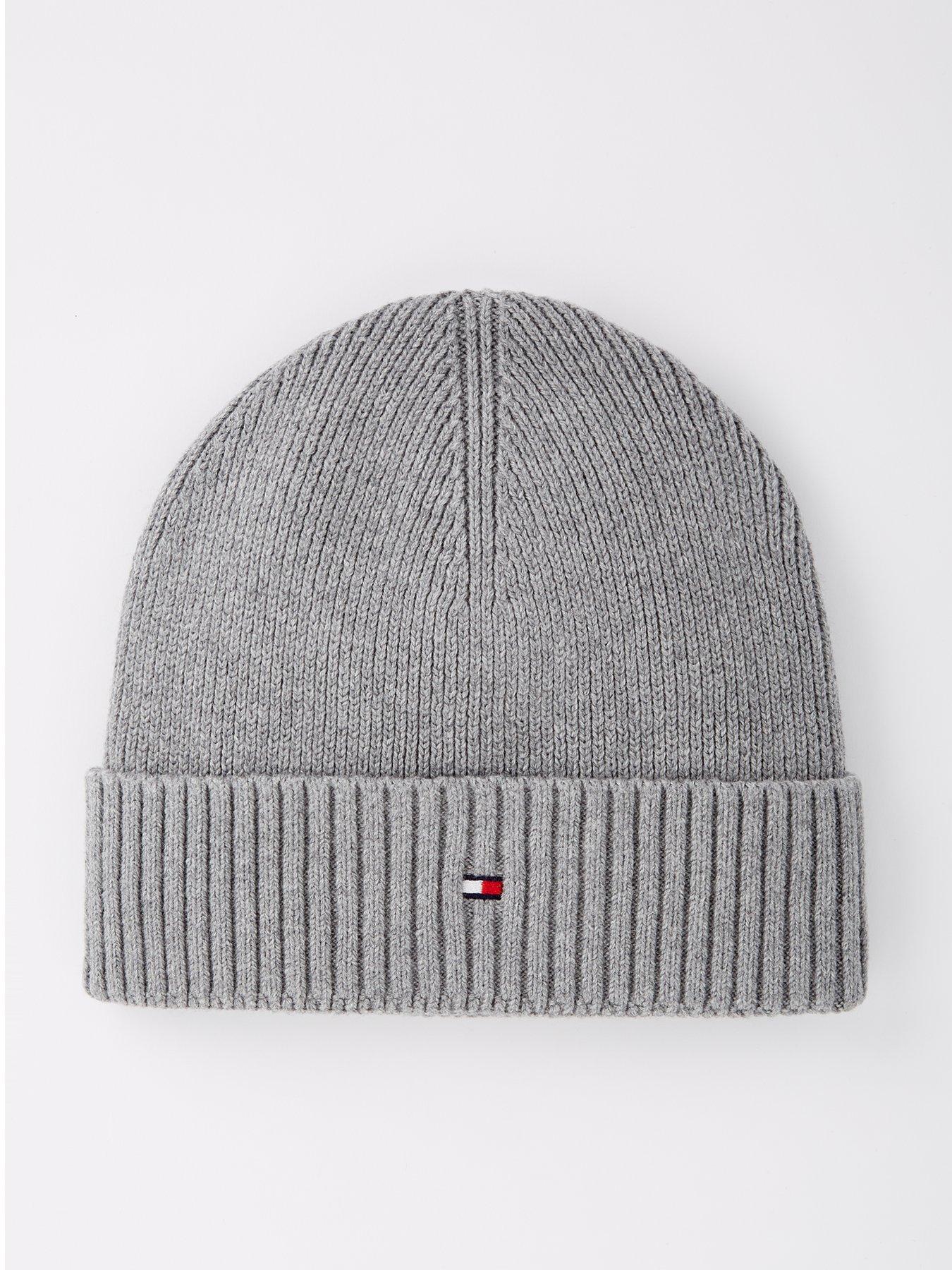 tommy-hilfiger-pima-cotton-flag-beanie-grey