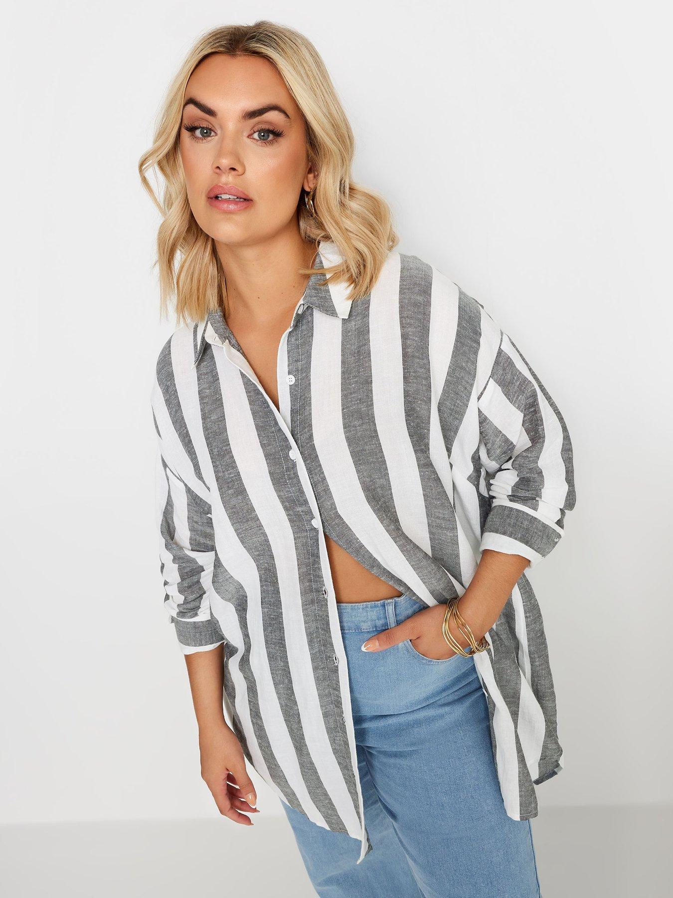 undefined Stripe Linen Shirt - White