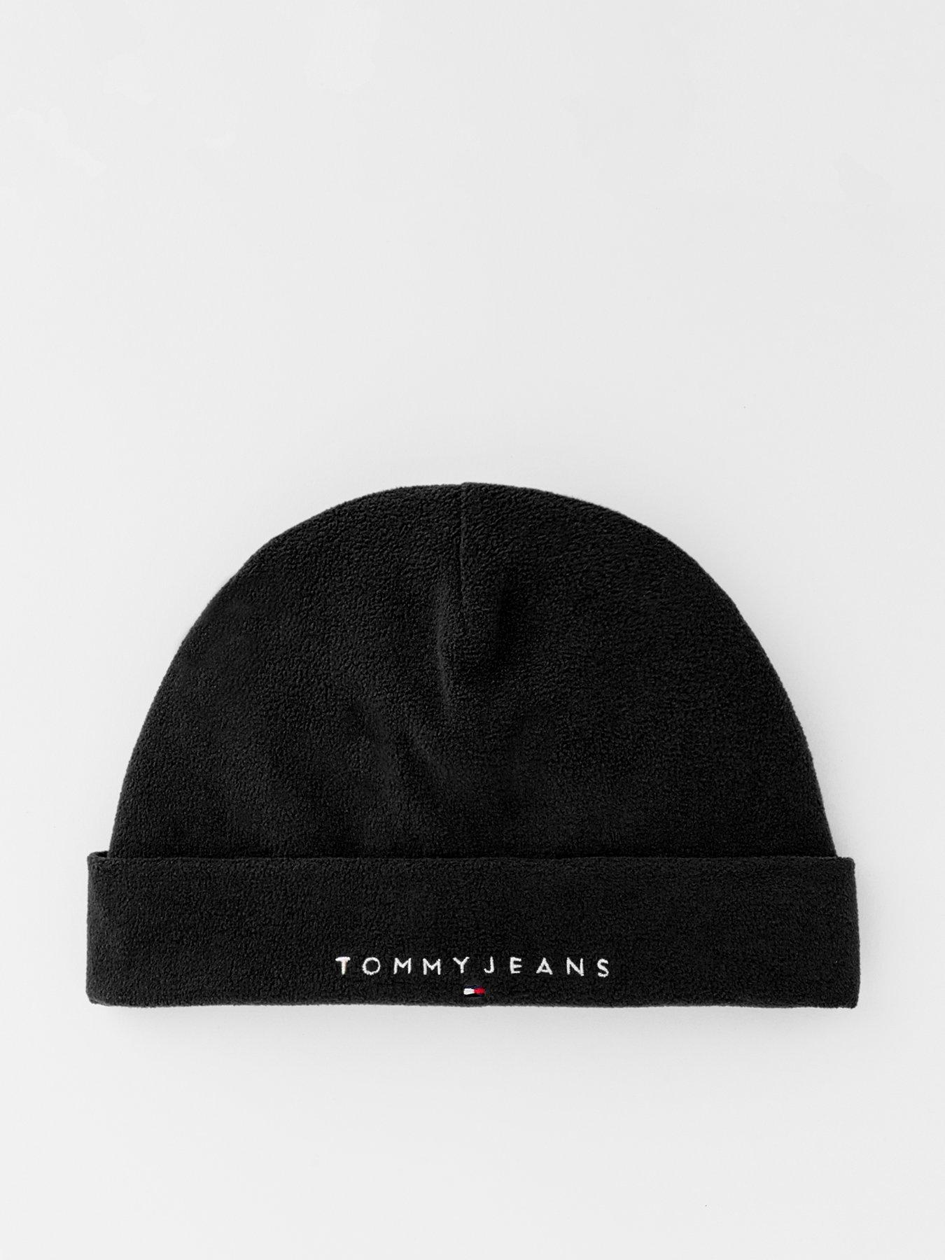 undefined Linear Logo Fleece Beanie Hat - Black