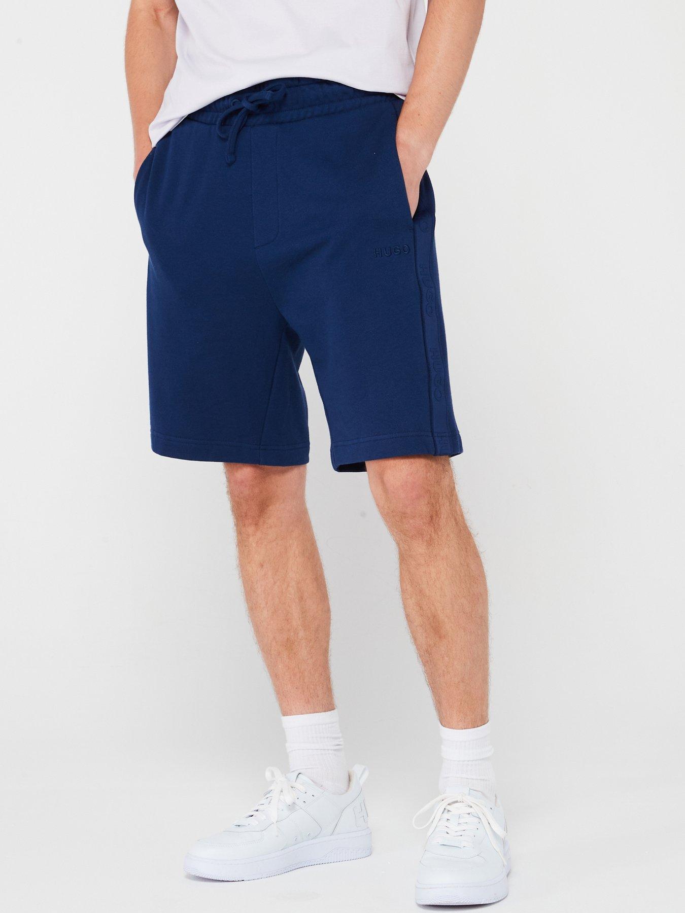 Image 1 of 4 of HUGO Tonal Logo Loungewear Shorts - Dark Blue