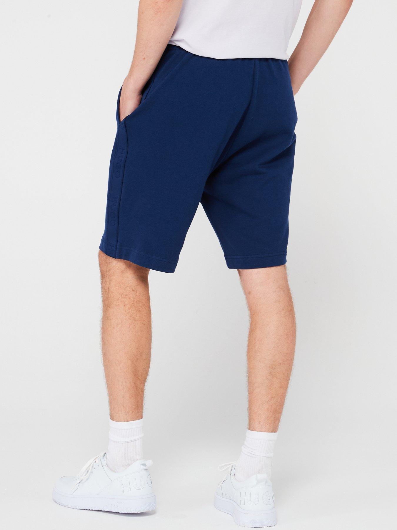 Image 2 of 4 of HUGO Tonal Logo Loungewear Shorts - Dark Blue