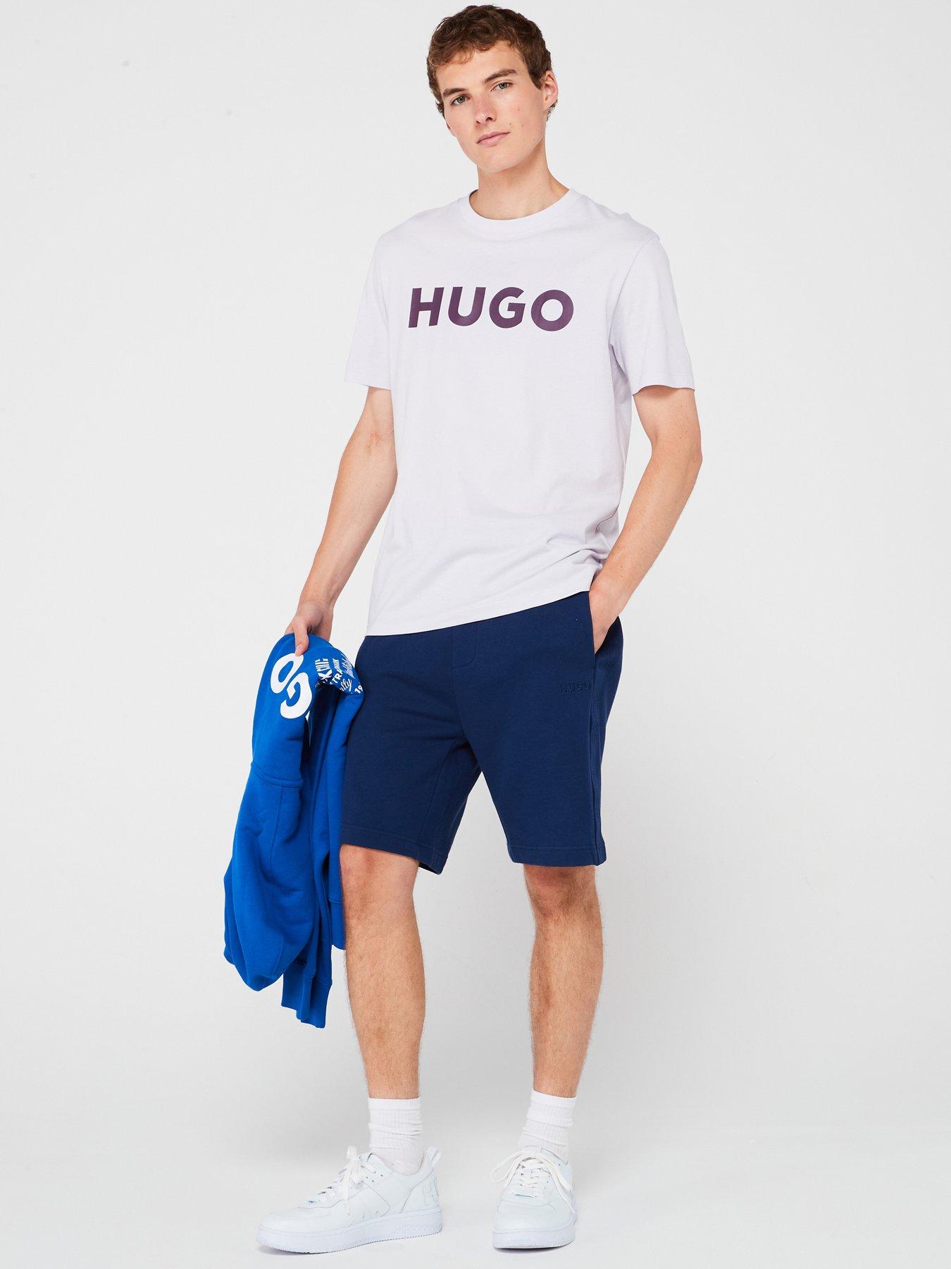 Image 3 of 4 of HUGO Tonal Logo Loungewear Shorts - Dark Blue