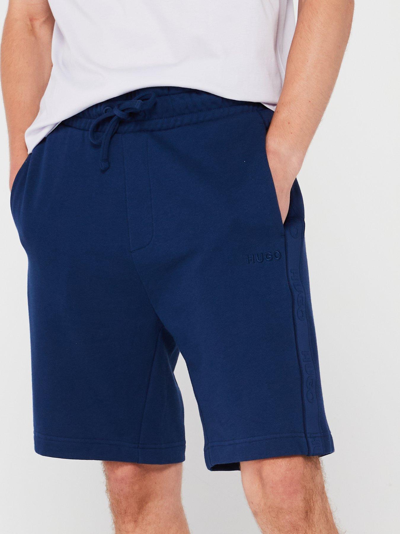 Image 4 of 4 of HUGO Tonal Logo Loungewear Shorts - Dark Blue