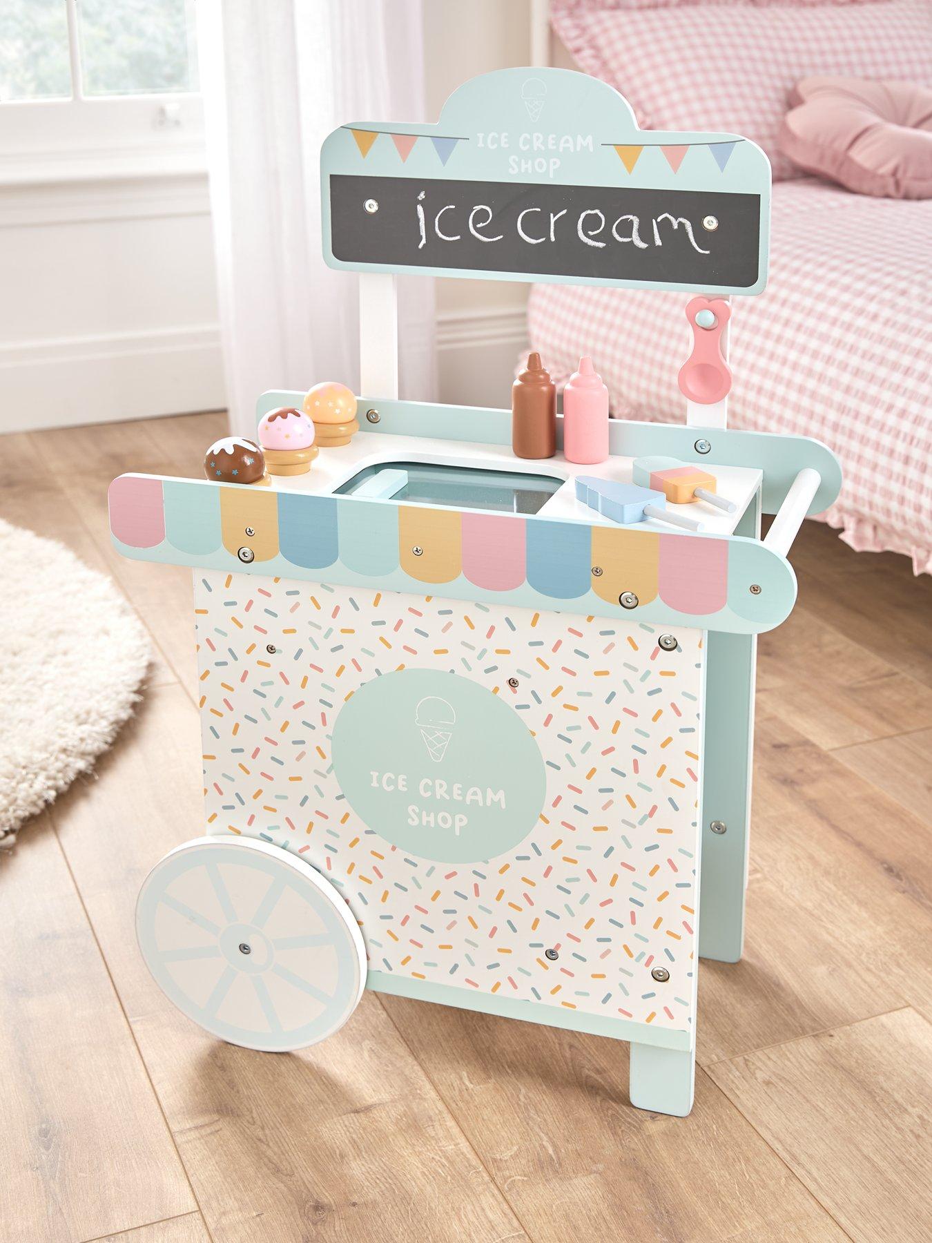 undefined Push Along Wooden Ice Cream Cart