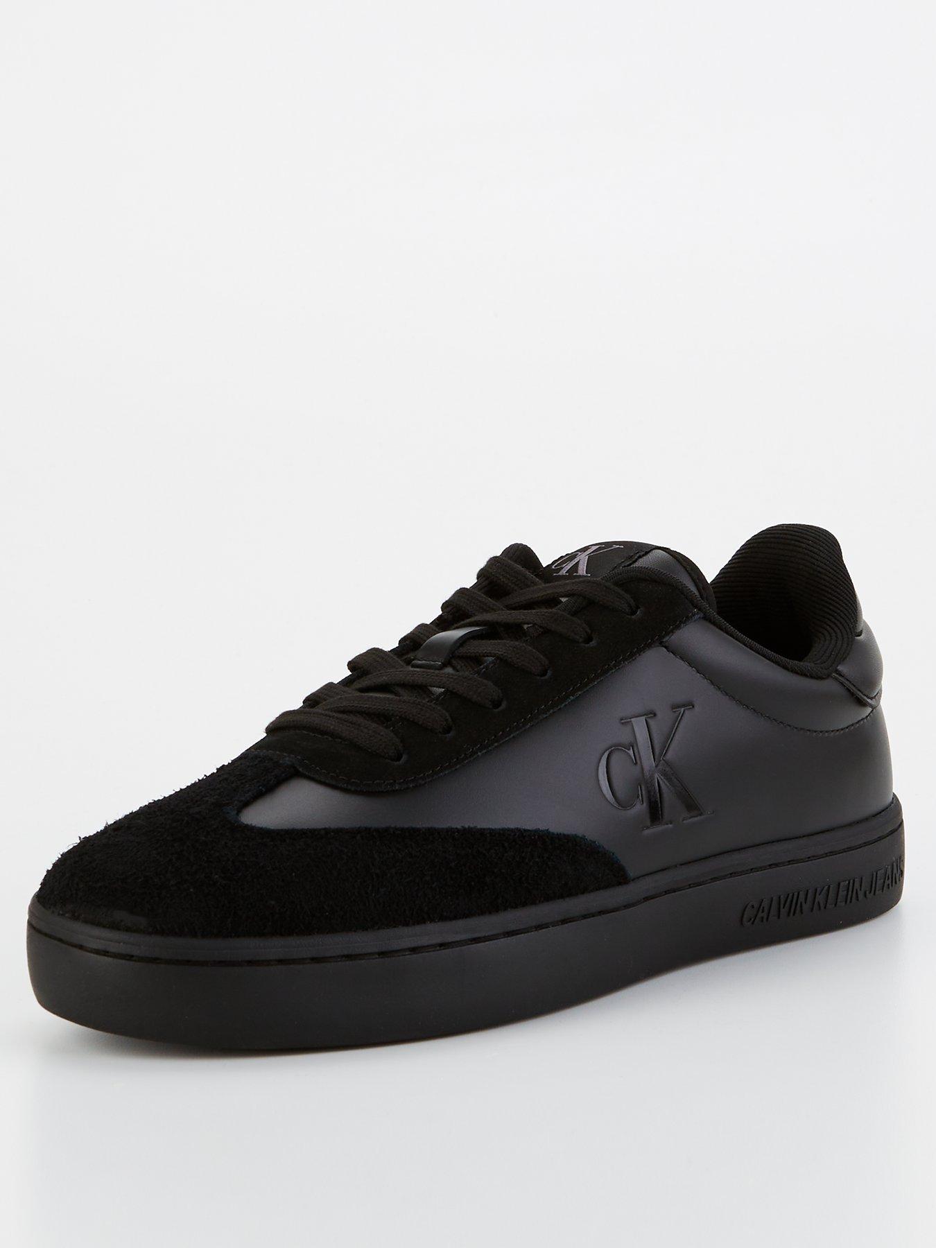  image of calvin-klein-jeans-mixed-material-cupsole-trainers-black