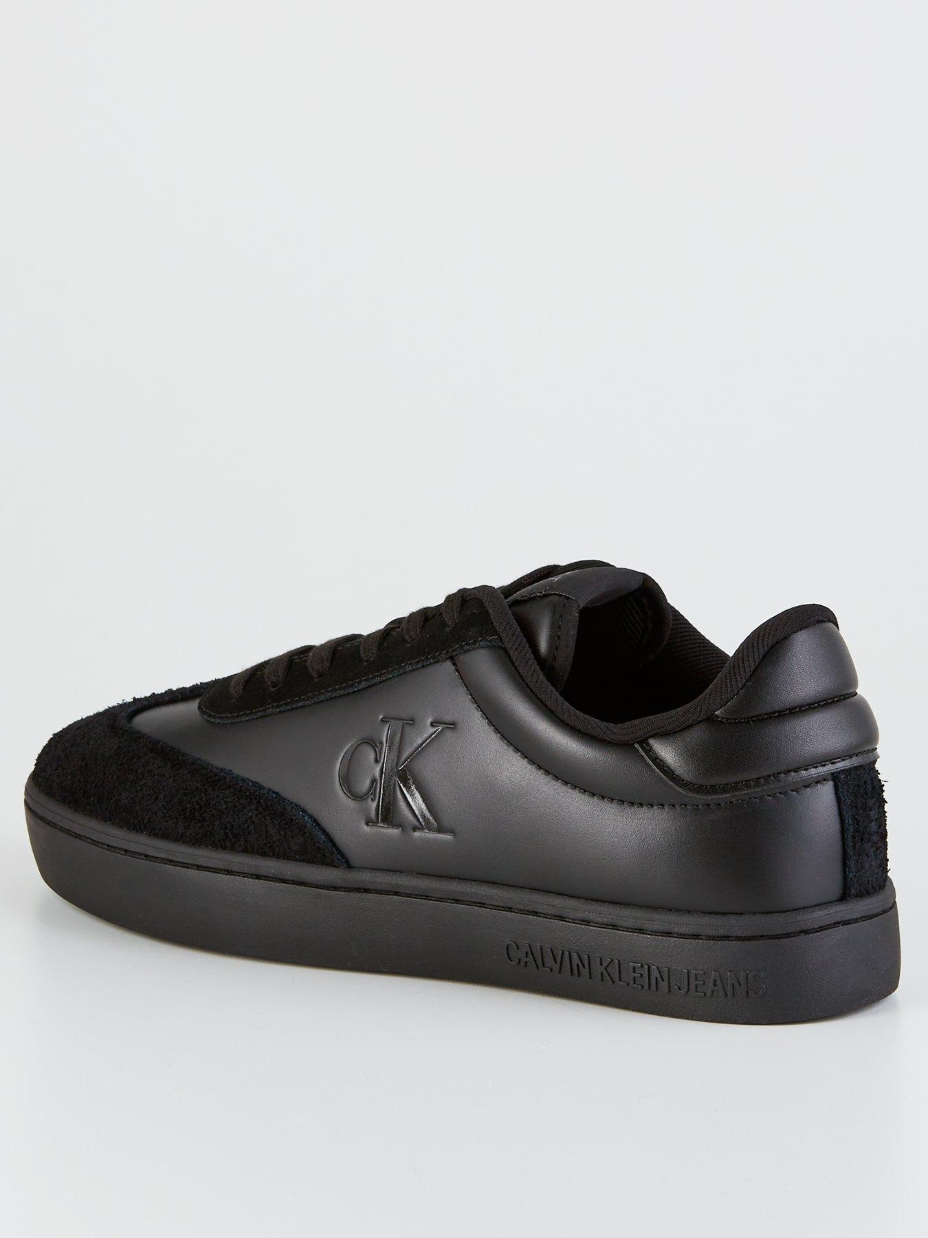  image of calvin-klein-jeans-mixed-material-cupsole-trainers-black
