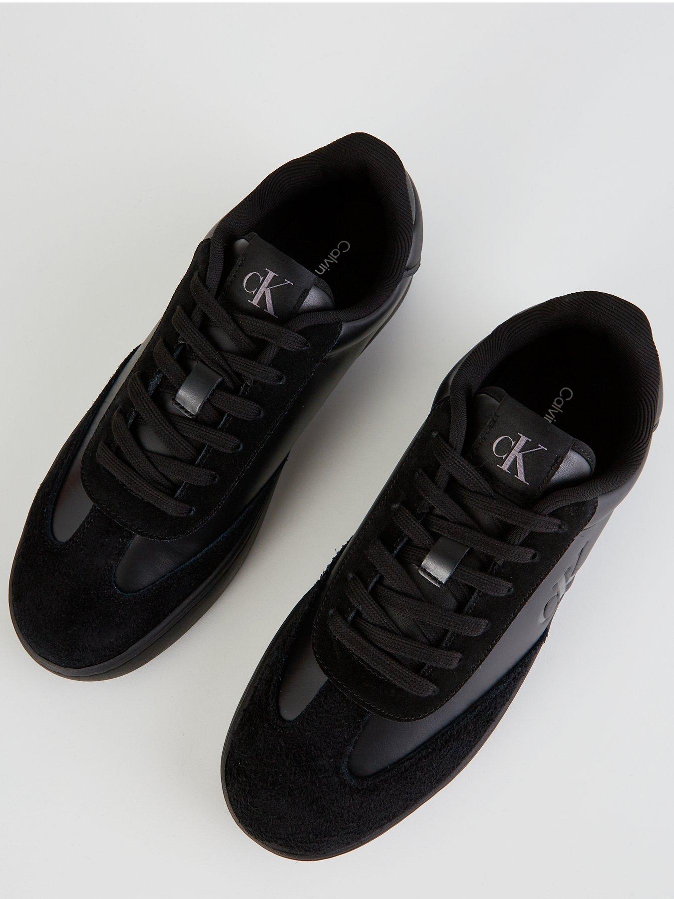  image of calvin-klein-jeans-mixed-material-cupsole-trainers-black