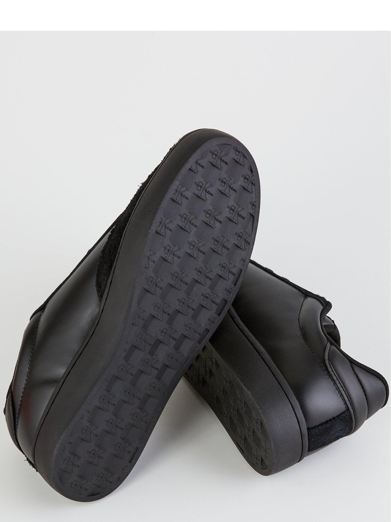  image of calvin-klein-jeans-mixed-material-cupsole-trainers-black