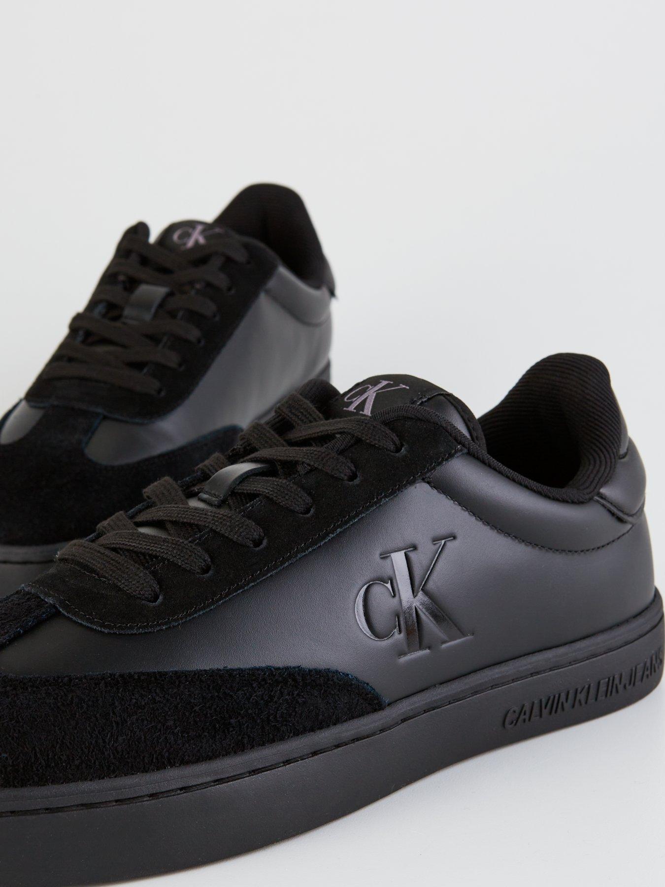  image of calvin-klein-jeans-mixed-material-cupsole-trainers-black
