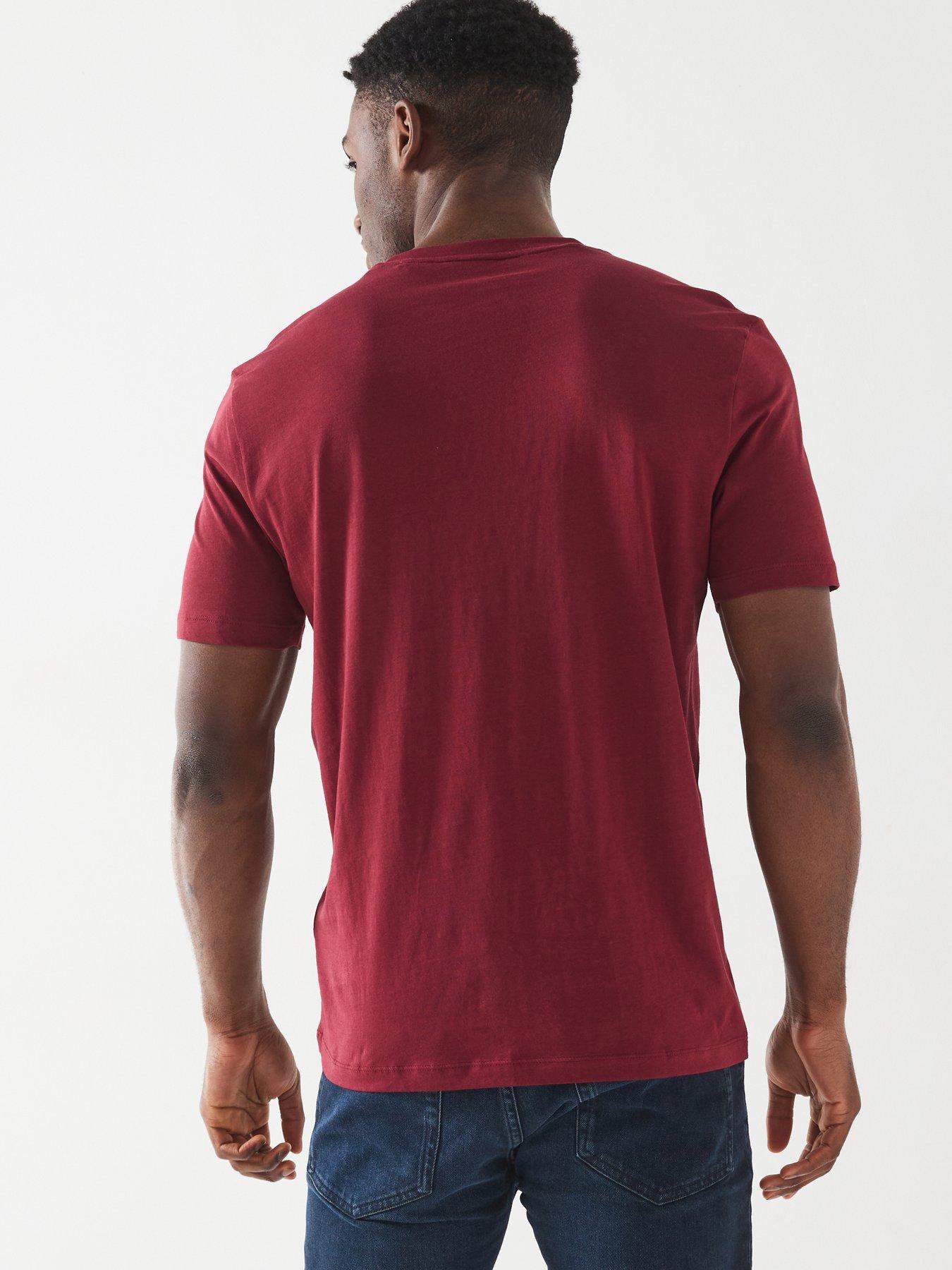 Image 2 of 4 of HUGO Dulivio Chest Logo Regular Fit T-Shirt - Dark Red