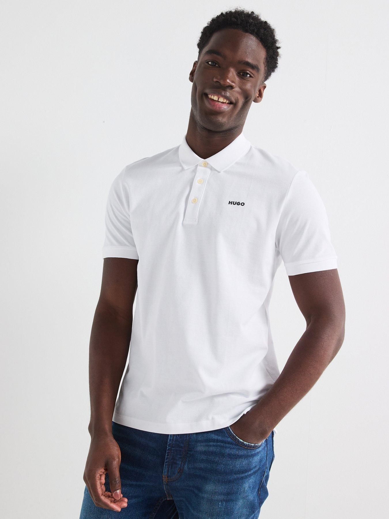 HUGO Donos222 Short Sleeve Polo Shirt - White