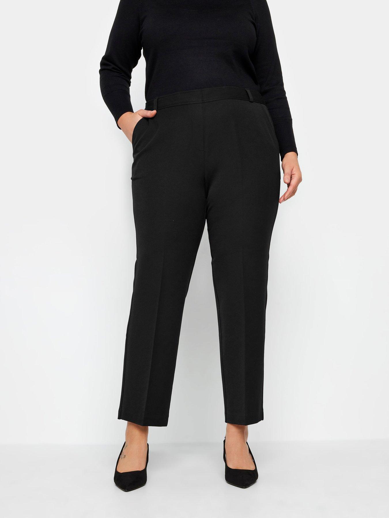 undefined Elasticated Straight Leg Trousers - Black