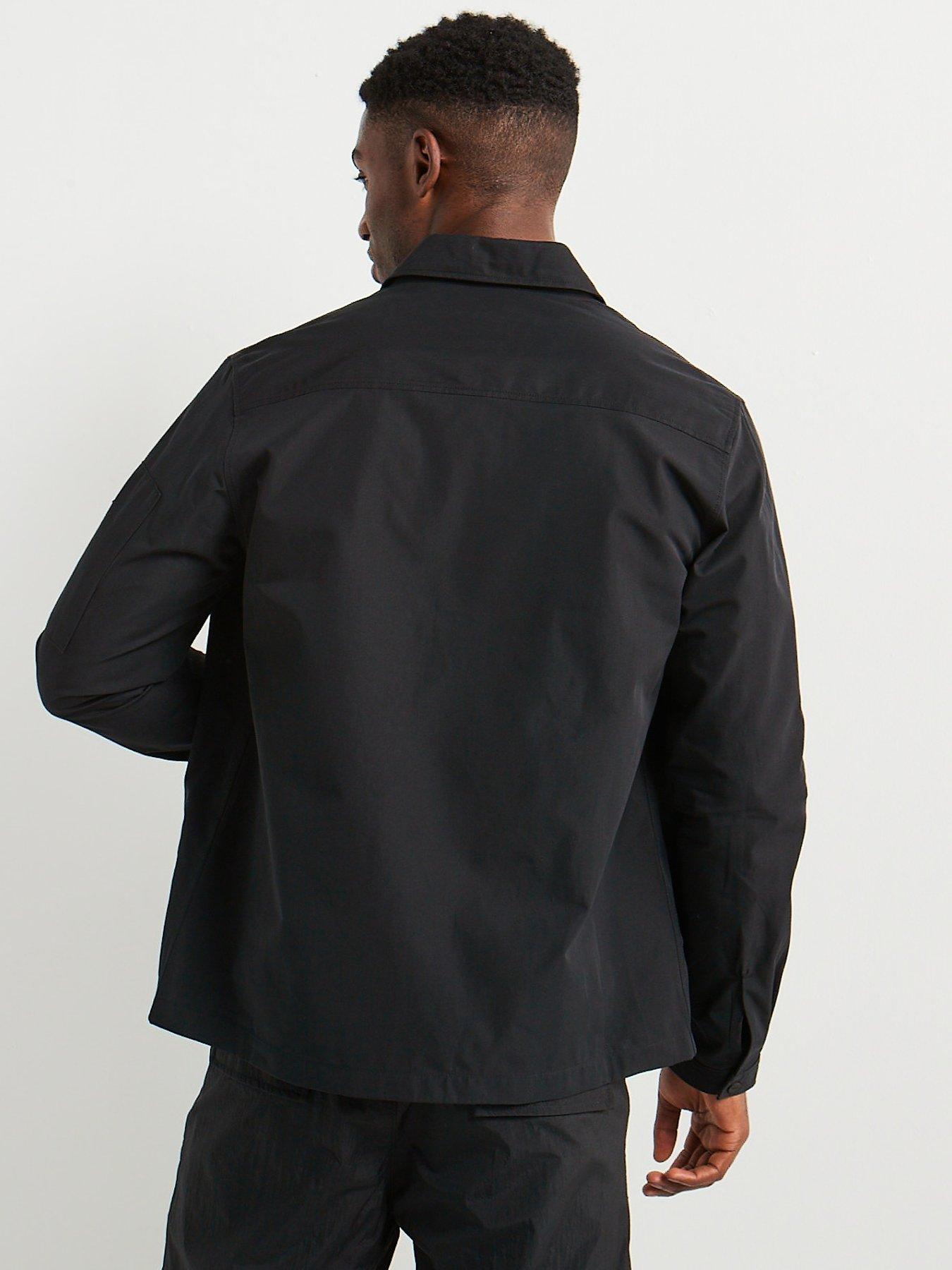  image of hugo-emmond-patch-pocket-logo-regular-fit-zit-thru-overshirt-black