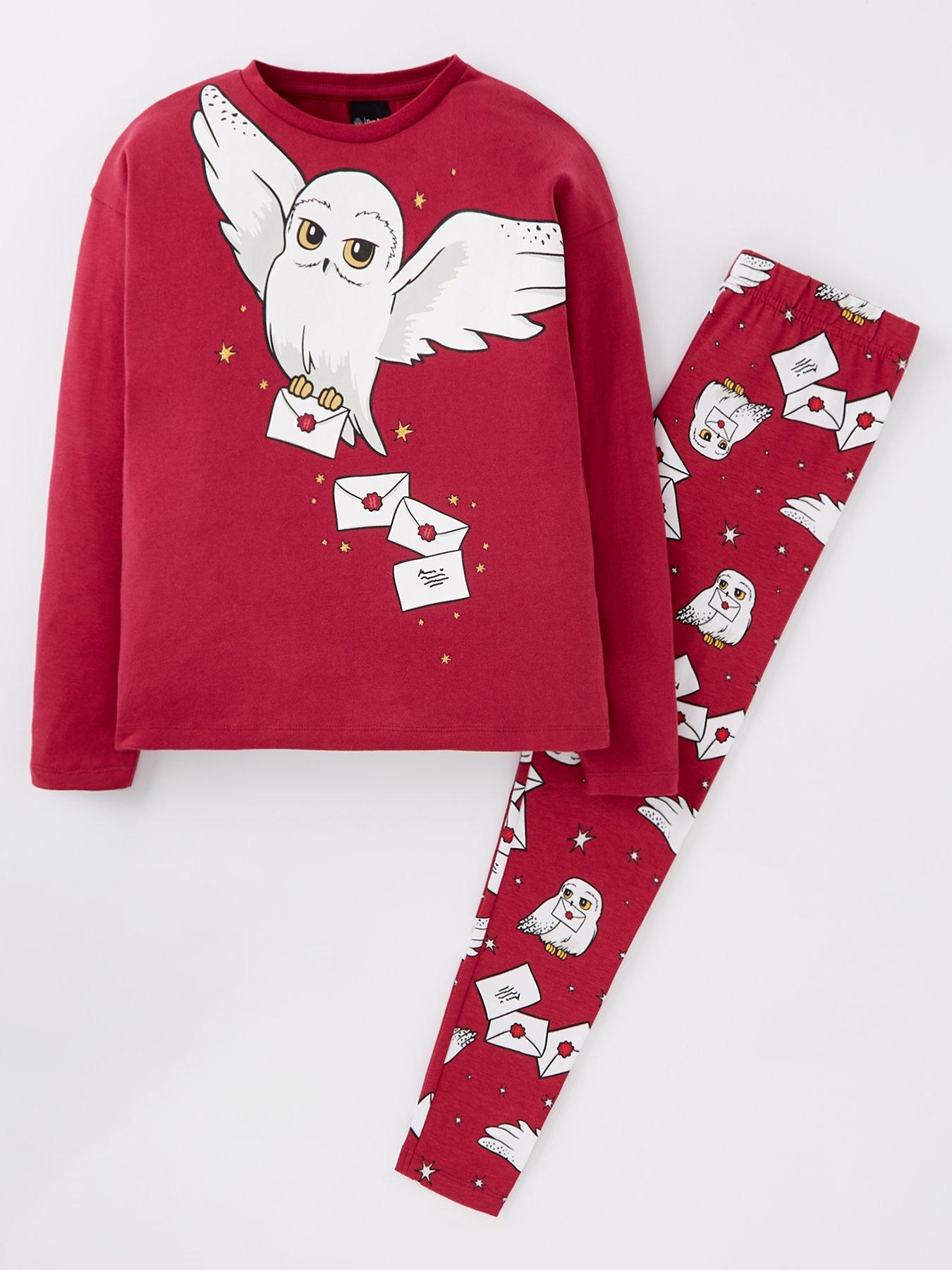 harry-potter-hedwig-long-sleeve-pyjamas-burgundy