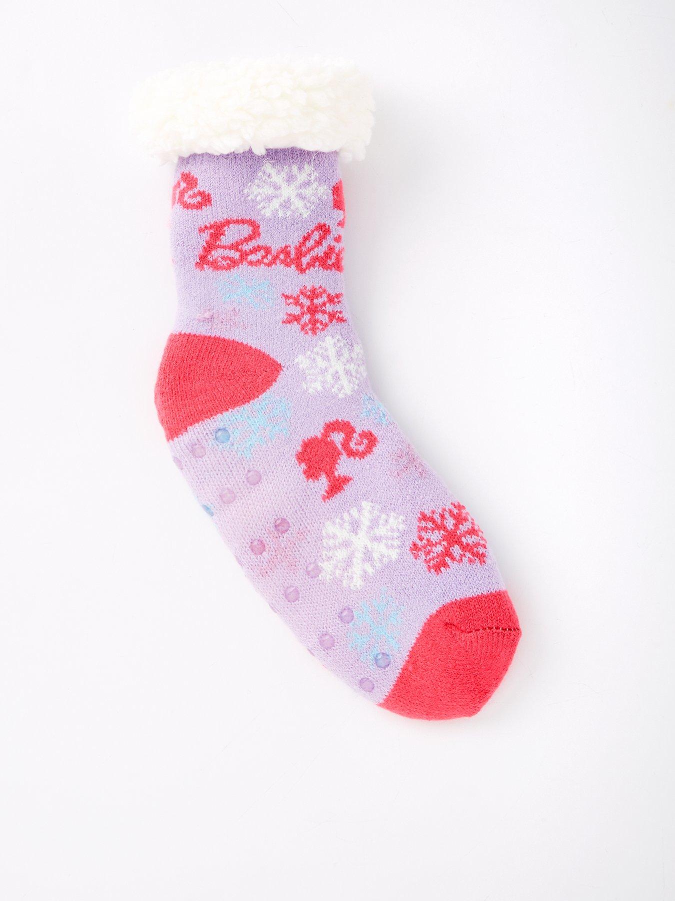 undefined Borg Lined Slipper Boots Socks - Pink