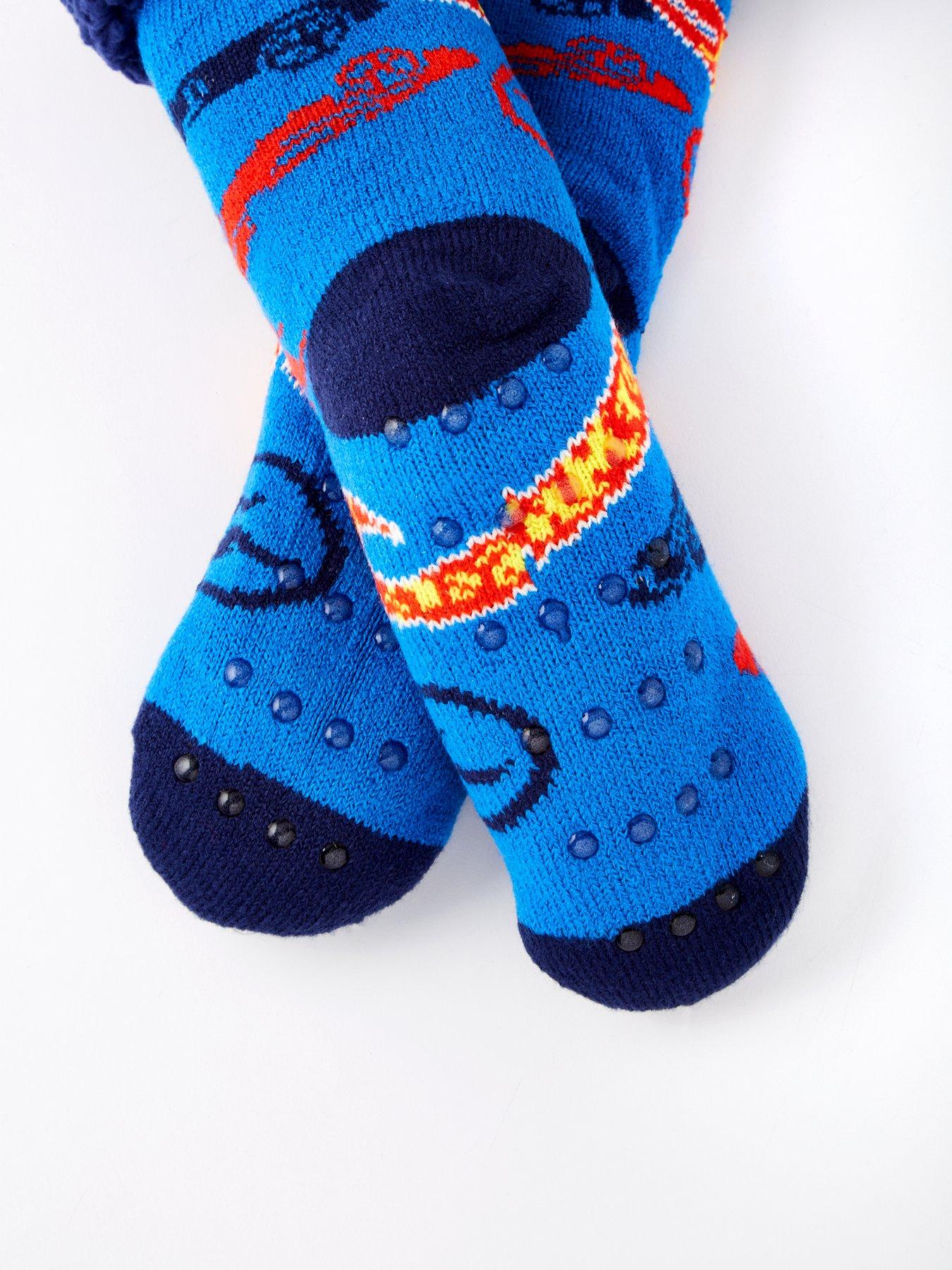  image of hot-wheels-borg-lined-slipper-boot-socks