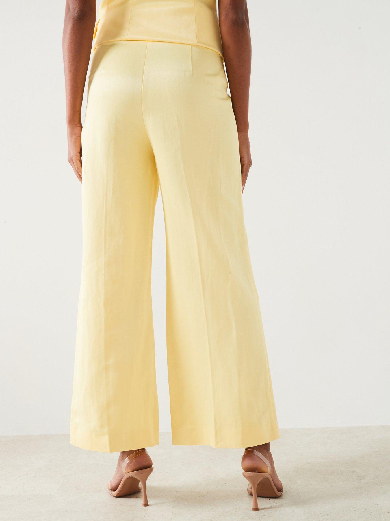 Image 2 of 5 of Mango Flared Trousers - Yellow