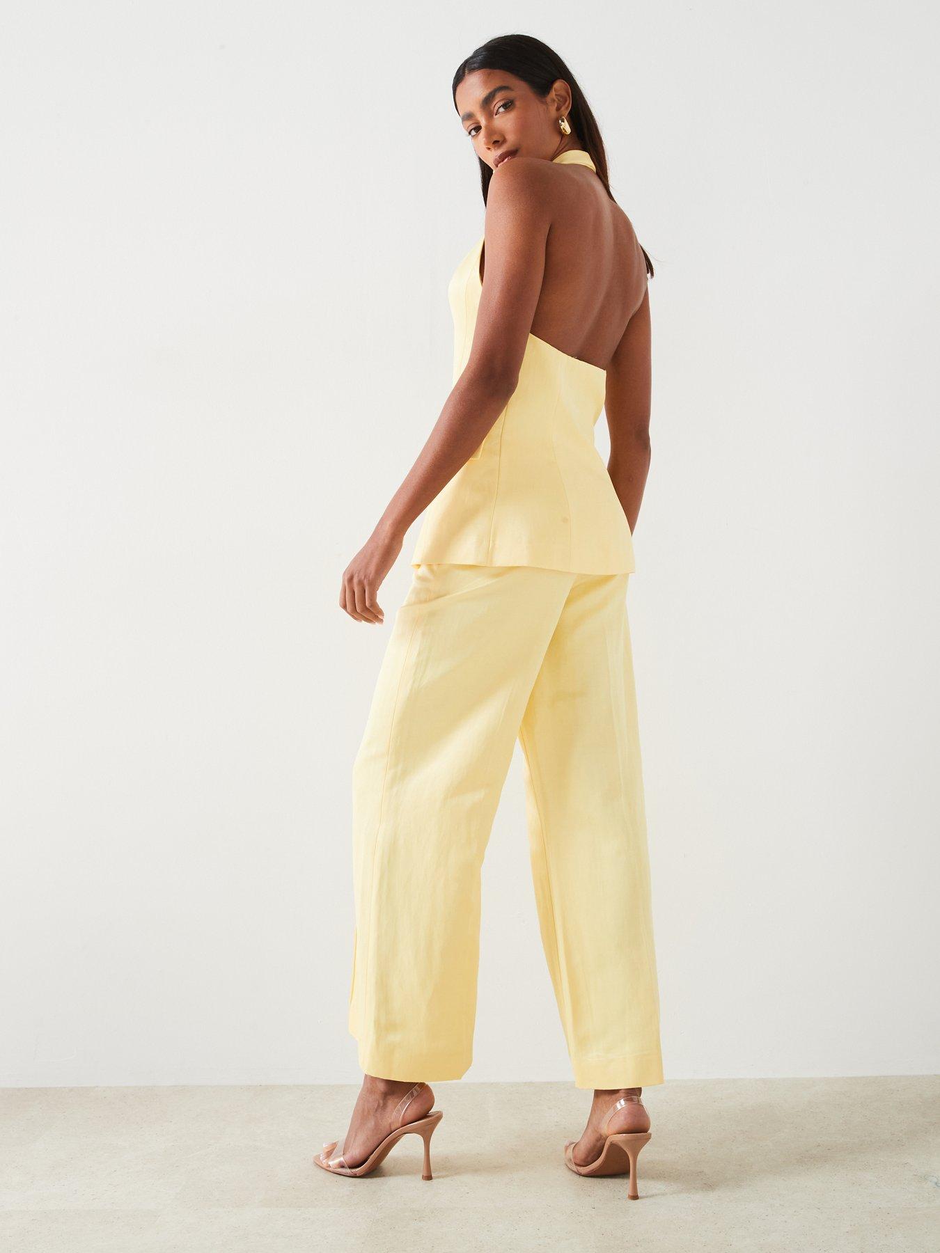 Image 4 of 5 of Mango Flared Trousers - Yellow