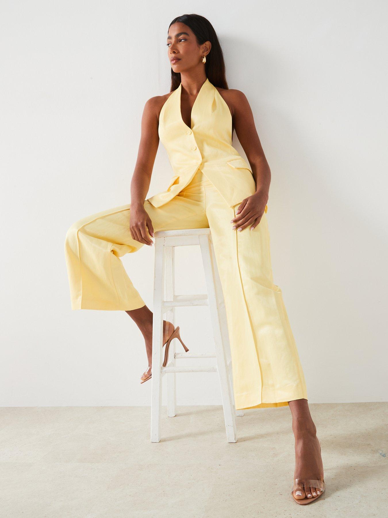 Image 5 of 5 of Mango Flared Trousers - Yellow