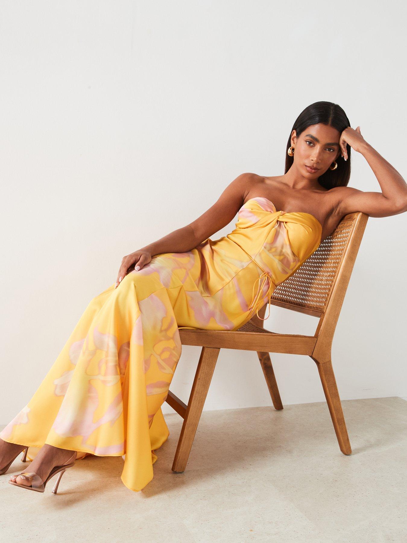 maxi dress fitted waist Blue Chiffon Maxi Dress with Ruffle Sleeves and Flattering Fit Waist