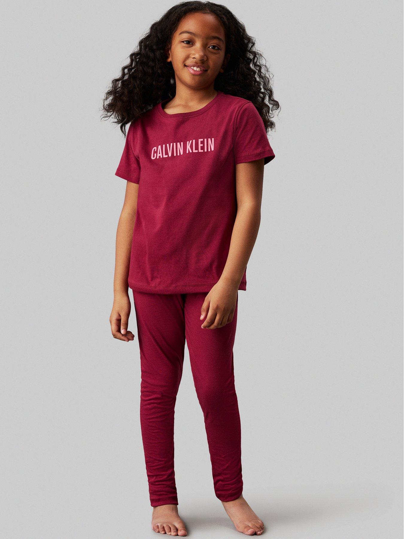 Image 1 of 4 of Calvin Klein Girls Legging Pyjama Set - Red