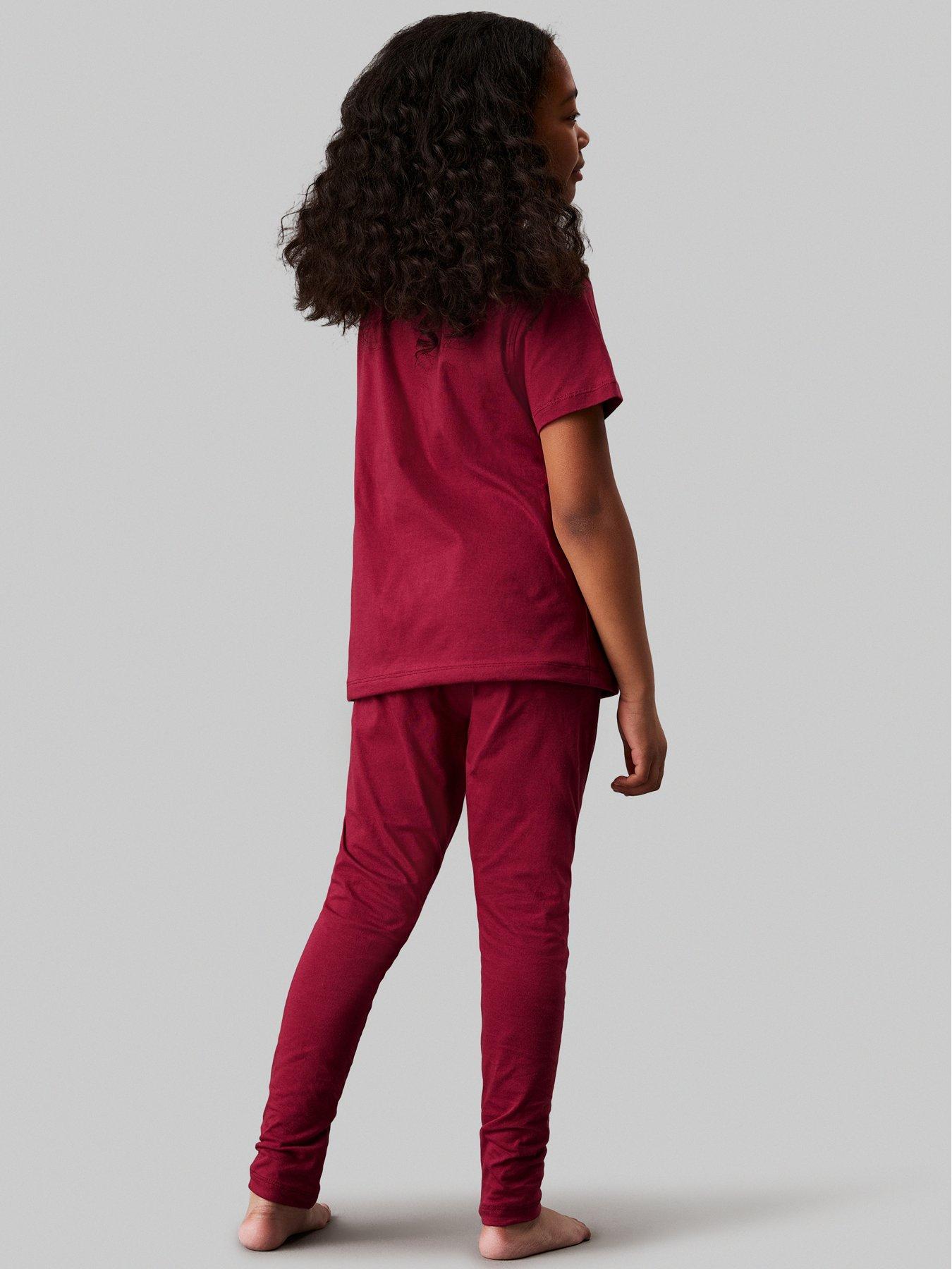 Image 2 of 4 of Calvin Klein Girls Legging Pyjama Set - Red