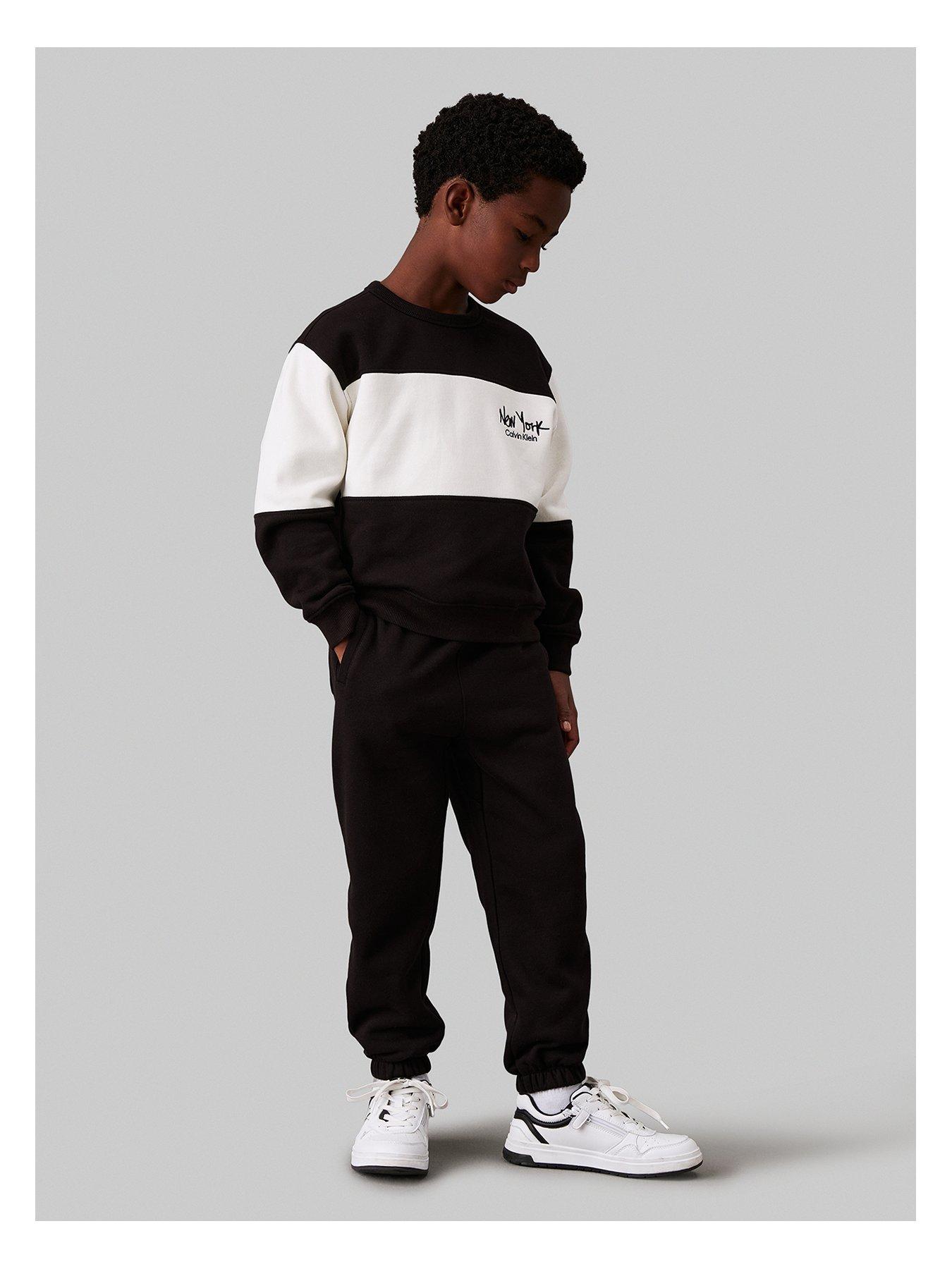 undefined Boys Brushed Fleece Colour Block Set - Black