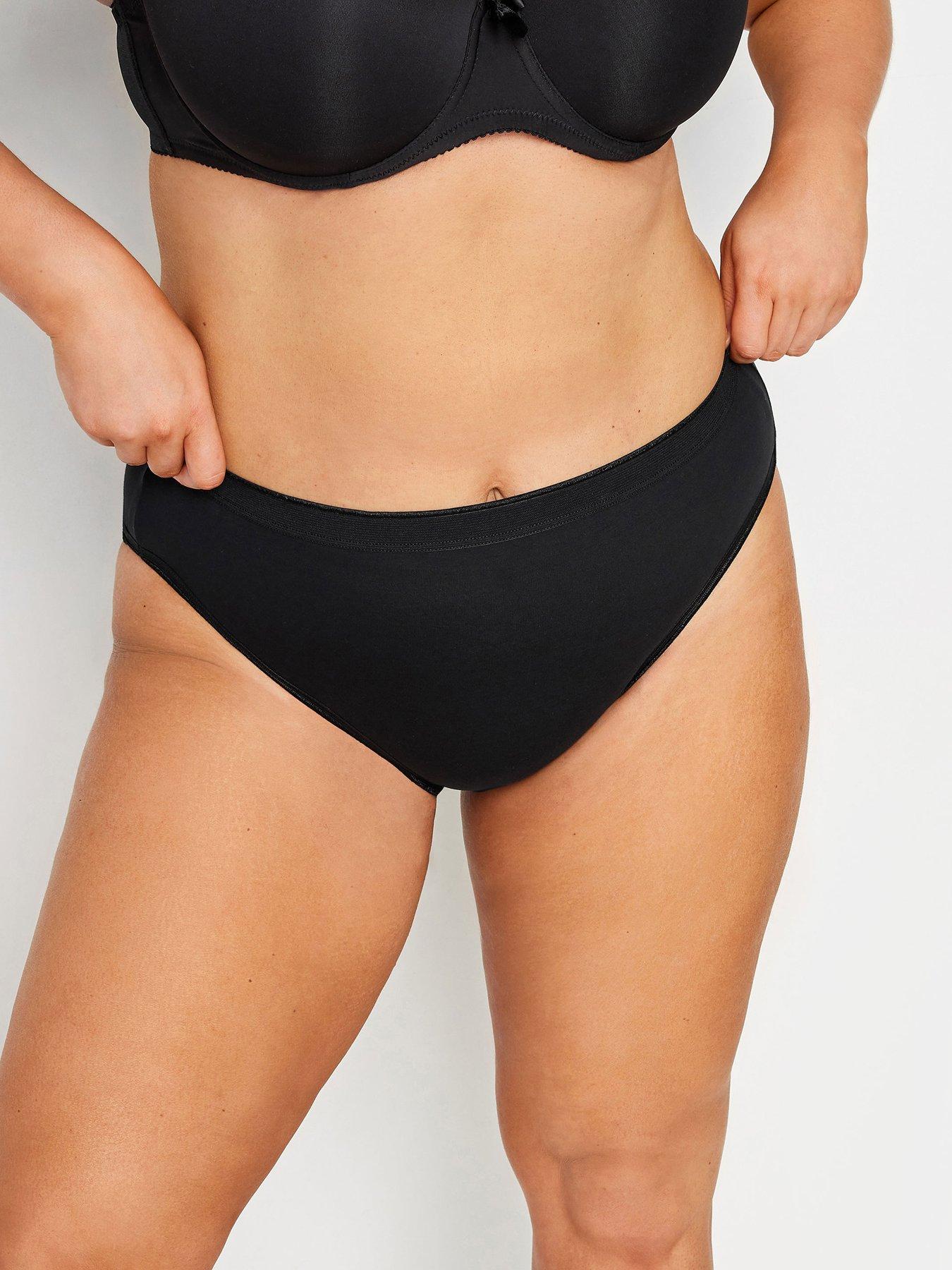 Image 1 of 4 of Yours Curve 5 Pack Stretch Hi Leg Brief - Black