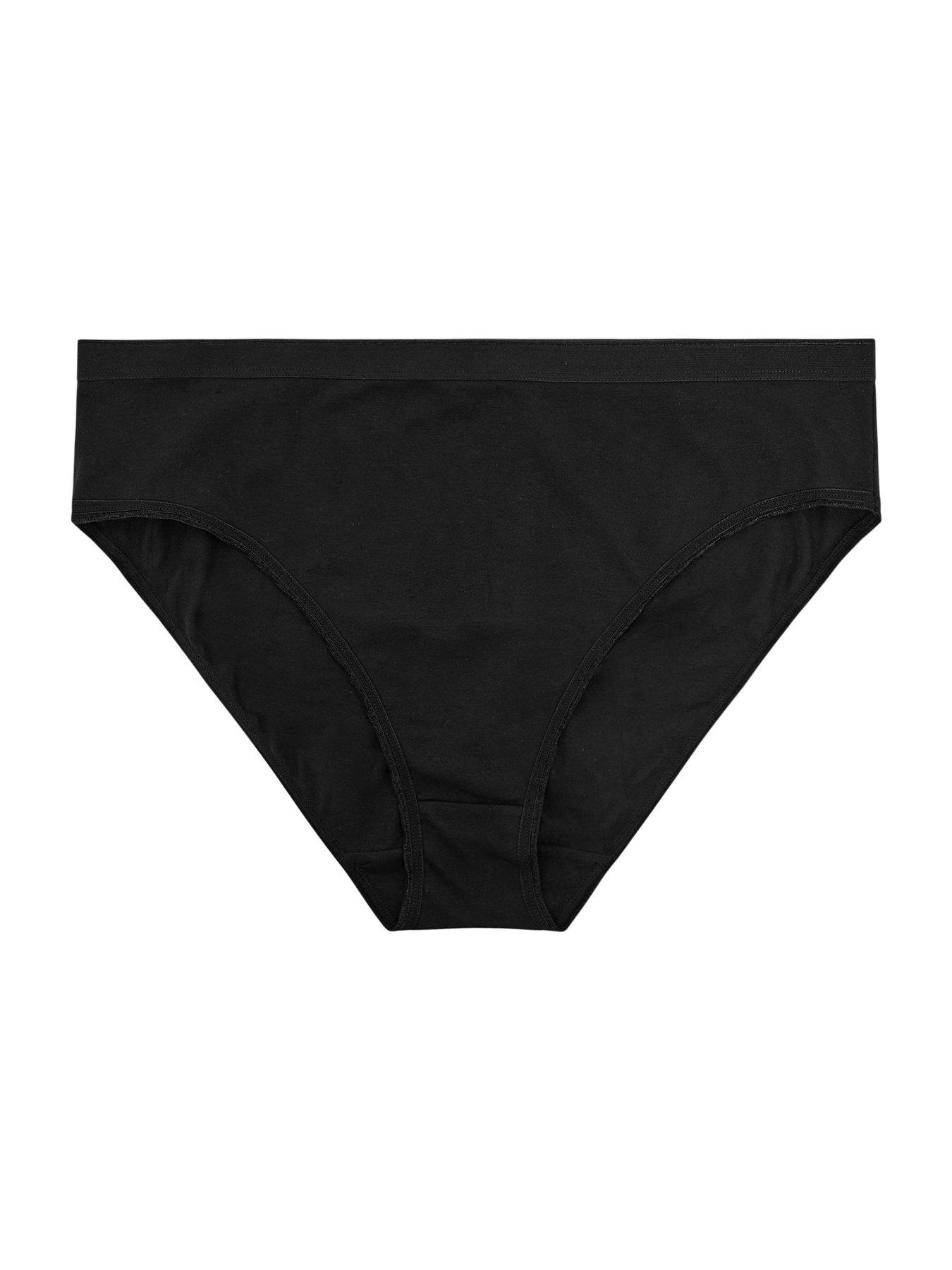Image 3 of 4 of Yours Curve 5 Pack Stretch Hi Leg Brief - Black