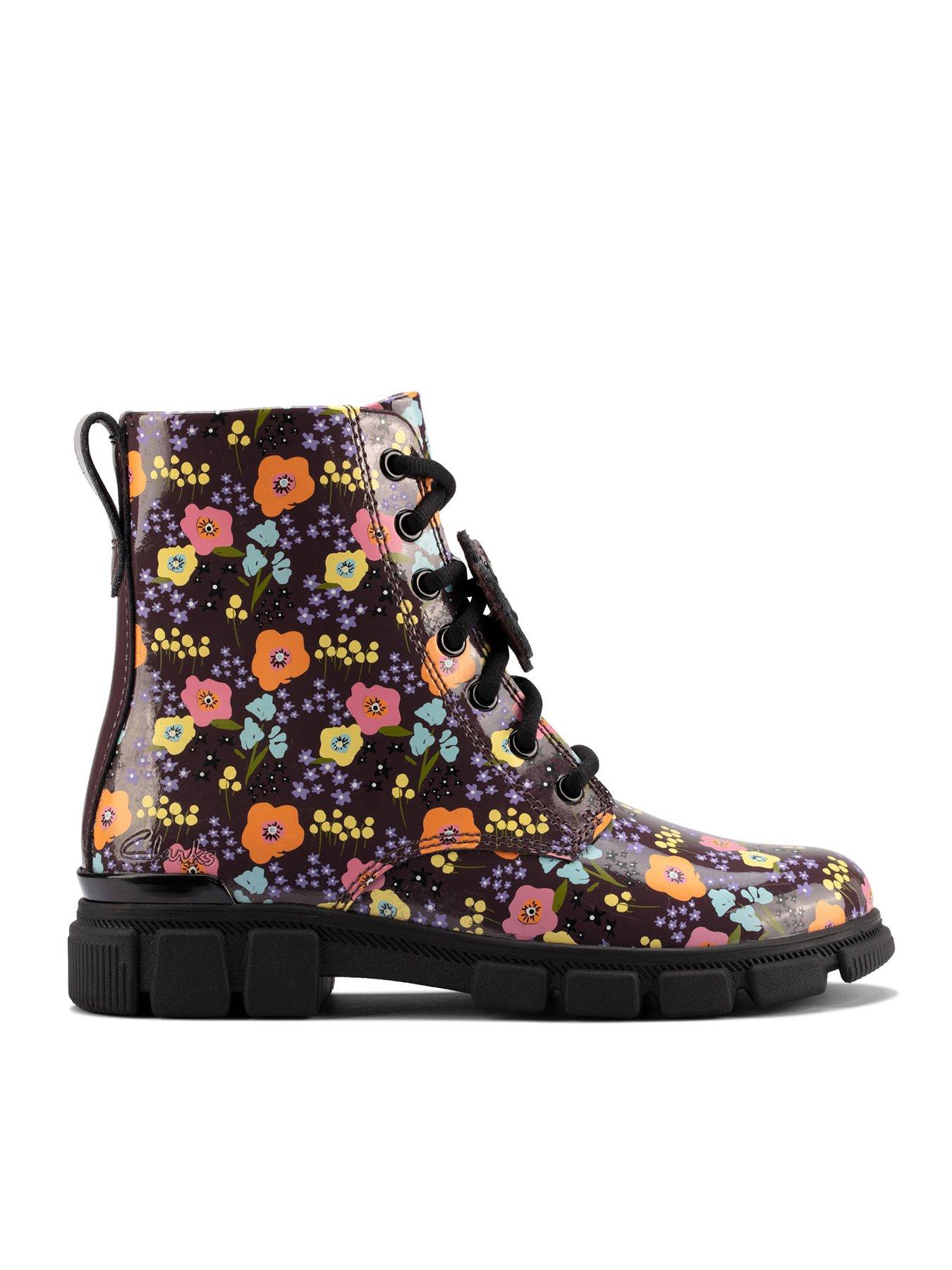 undefined Kids Evyn Top Floral Lace Up Ankle Boot
